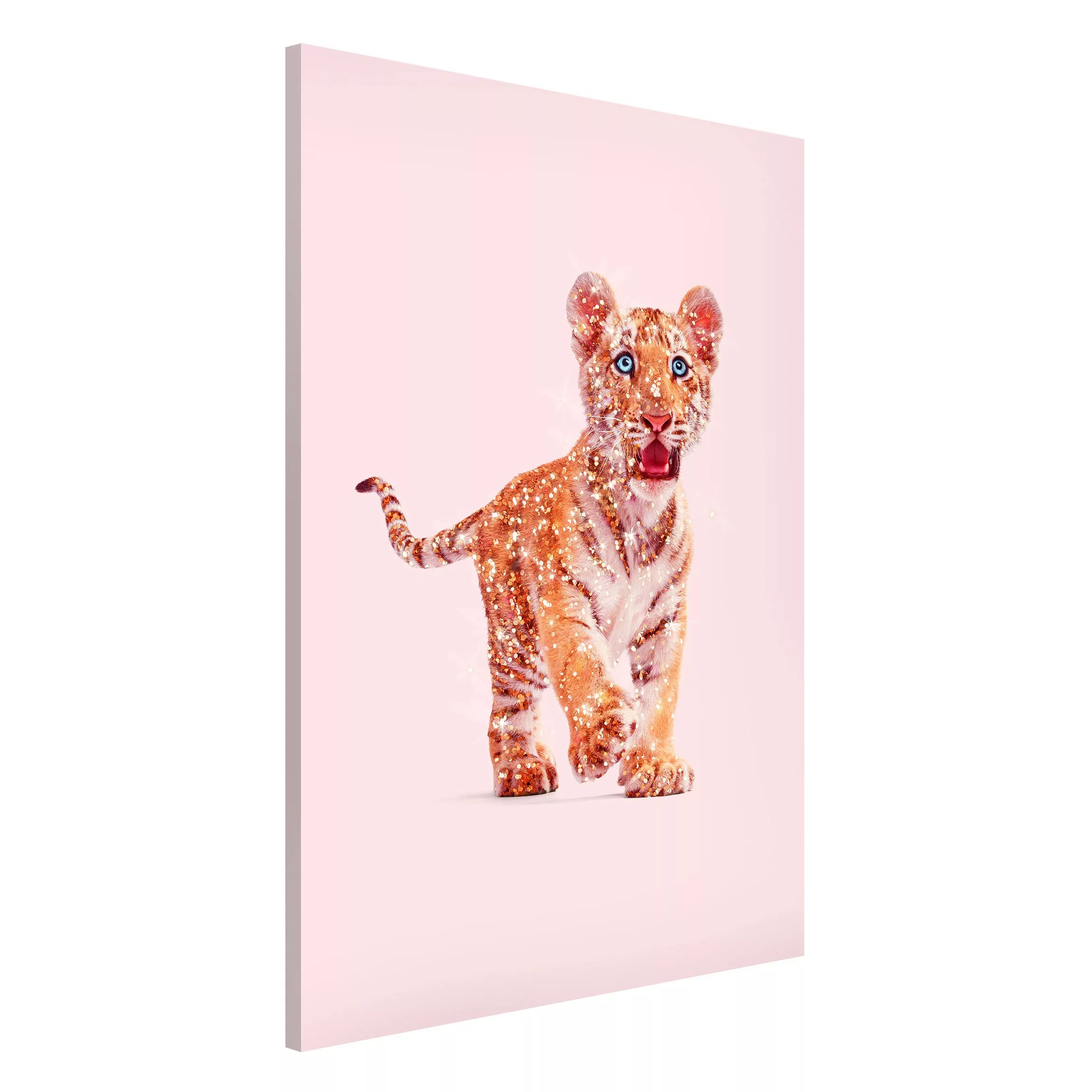 Magnettafel Tiere - Hochformat 2:3 Tiger mit Glitzer günstig online kaufen