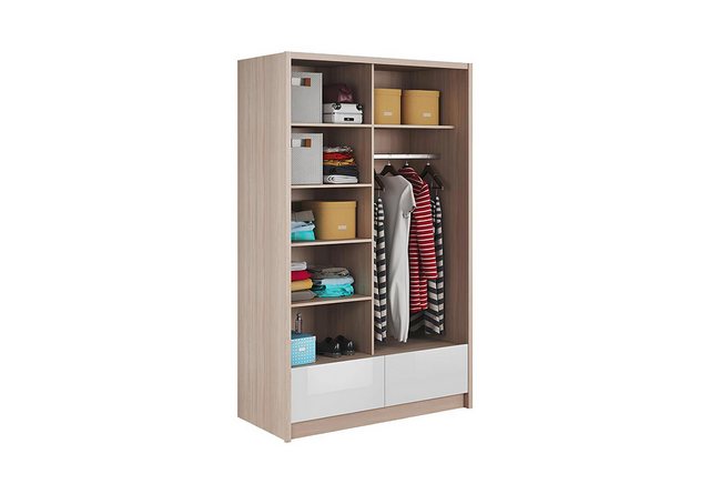 Xlmoebel Kleiderschrank Neu 130cm Garderobenschrank mit vielseitigen Regale günstig online kaufen