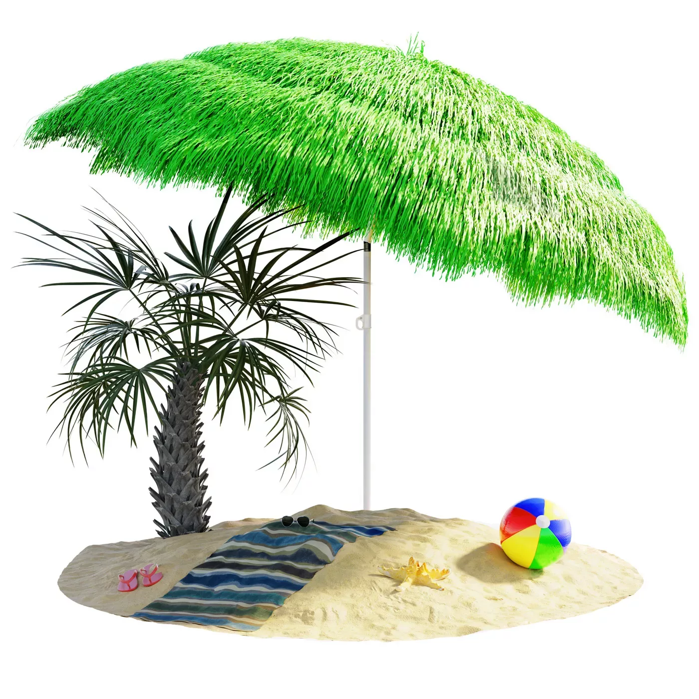 Sonnenschirm Hawaii Grün Ø160cm UV-Schutz 30+ günstig online kaufen