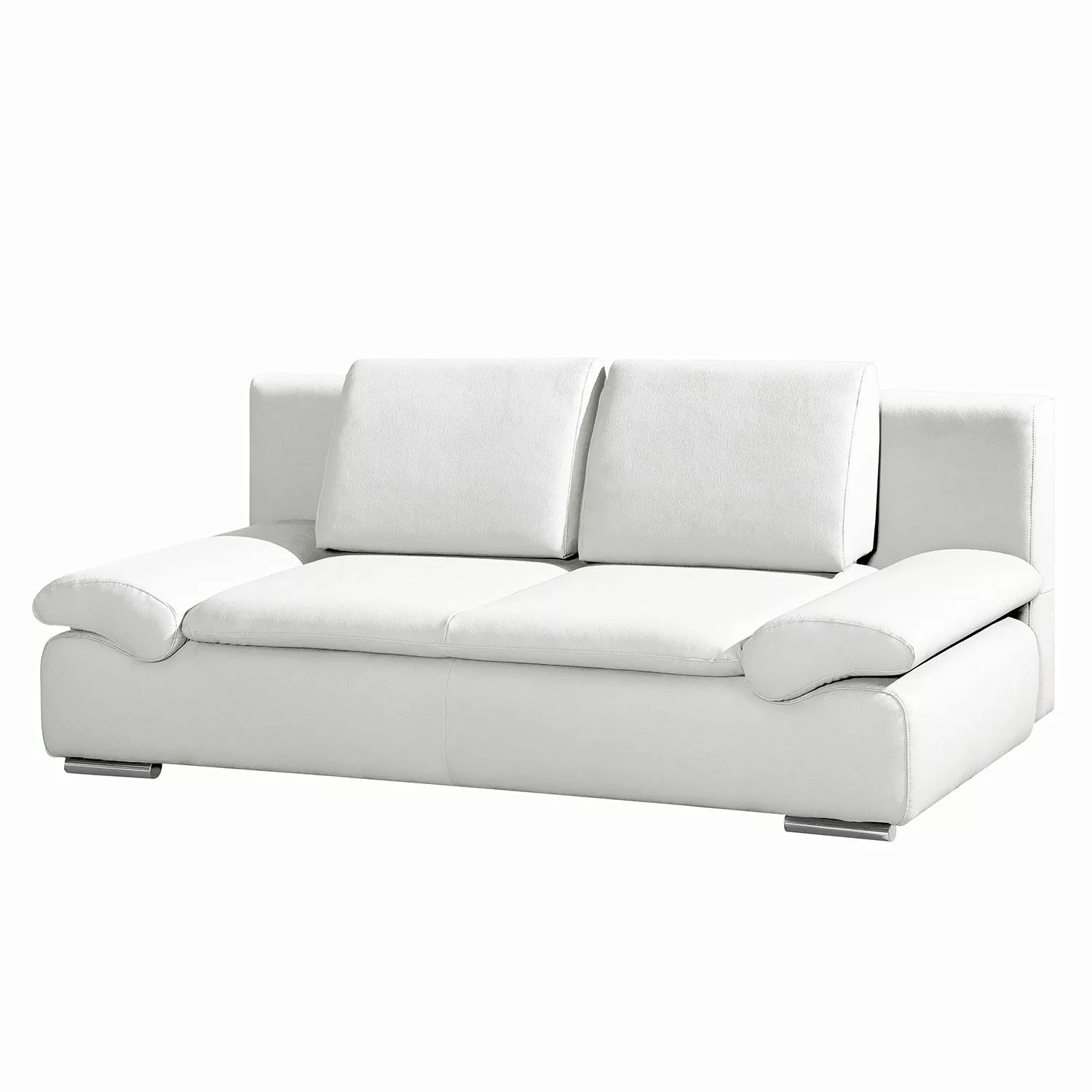 home24 loftscape Schlafsofa Norris II 2-Sitzer Weiß Echtleder 214x87x90 cm günstig online kaufen