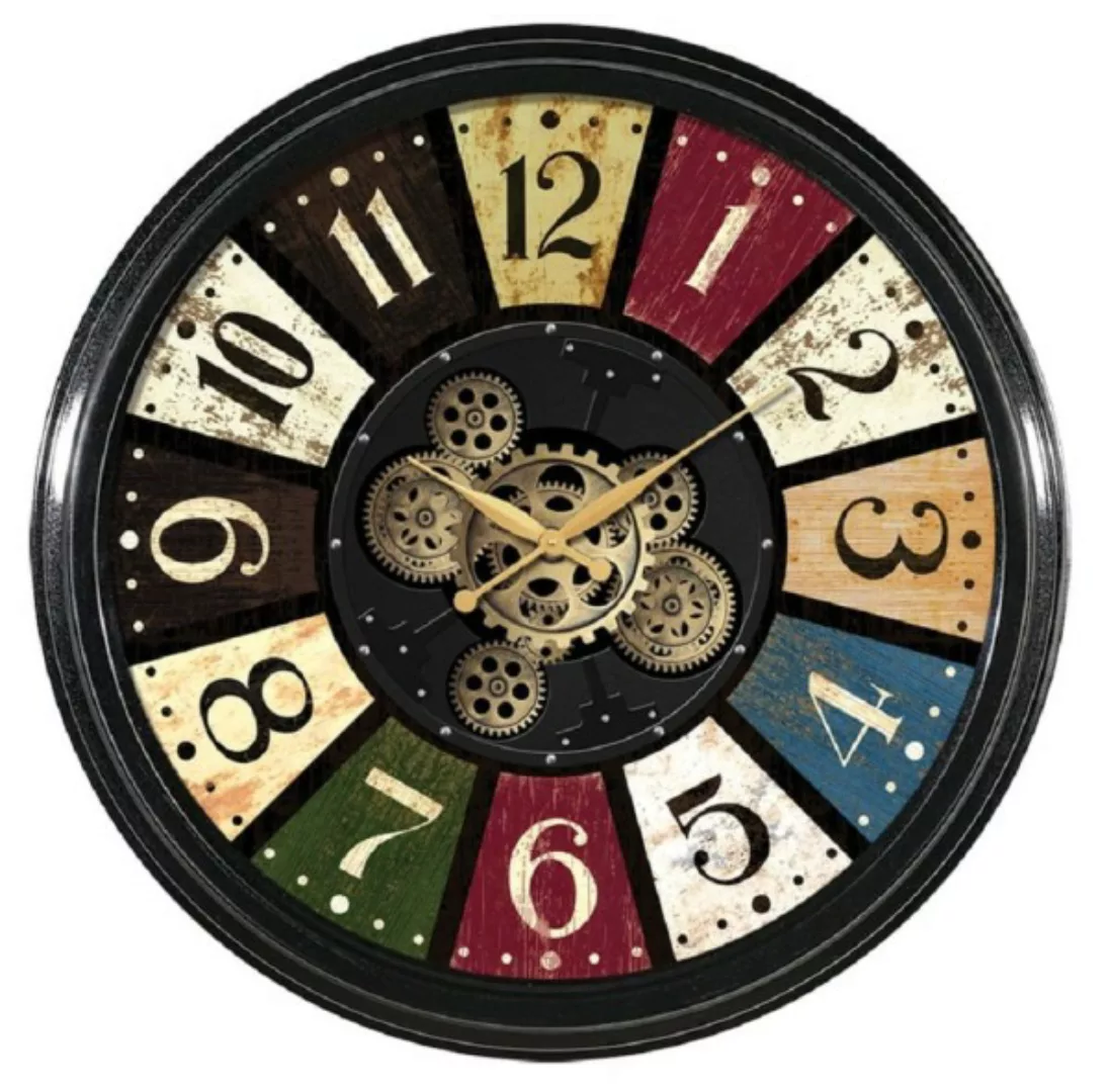 Uhr Horlodge Ø 58 cm rot/natur günstig online kaufen