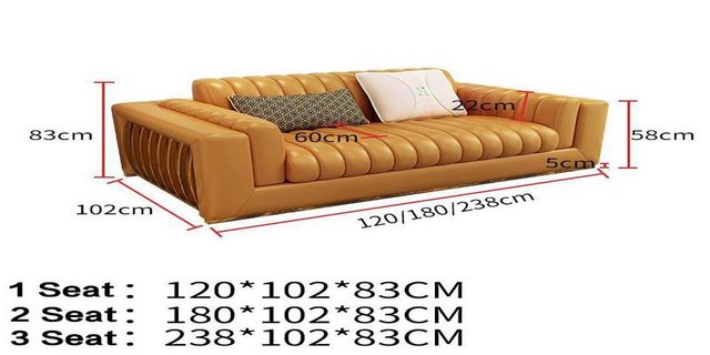 Xlmoebel Sofa Neues modernes Design Luxus Ledersofa Couch Set Wohnlandschaf günstig online kaufen