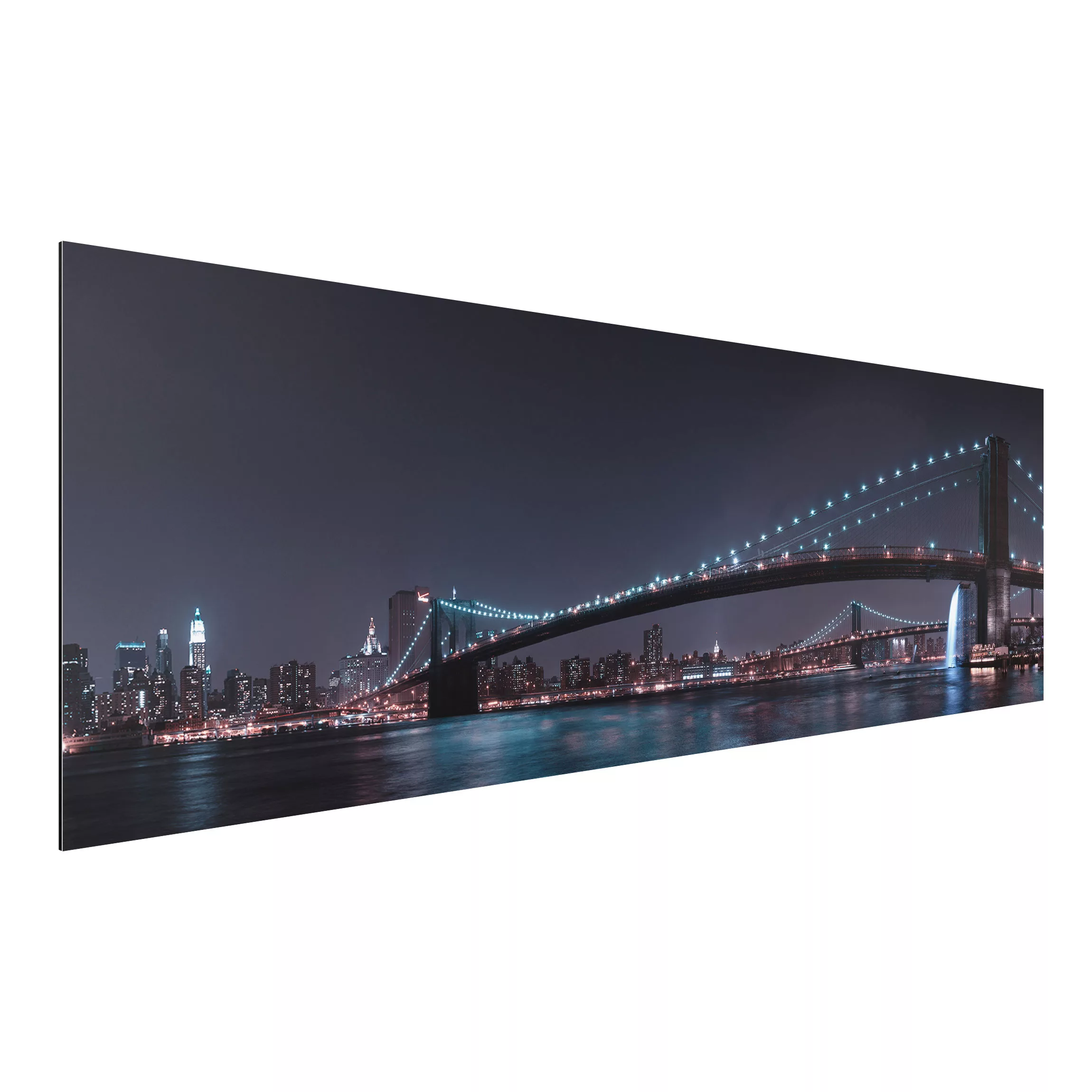 Alu-Dibond Bild Architekur & Skyline - Panorama Manhattan Skyline und Brook günstig online kaufen