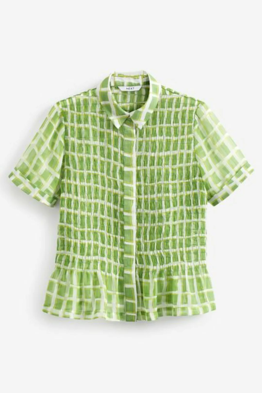 Next Kurzarmbluse Kurzärmeliges gesmoktes Hemd (1-tlg) günstig online kaufen