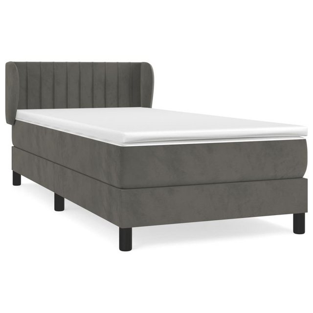 vidaXL Bettgestell Boxspringbett mit Matratze Dunkelgrau 100x200 cm Samt Be günstig online kaufen