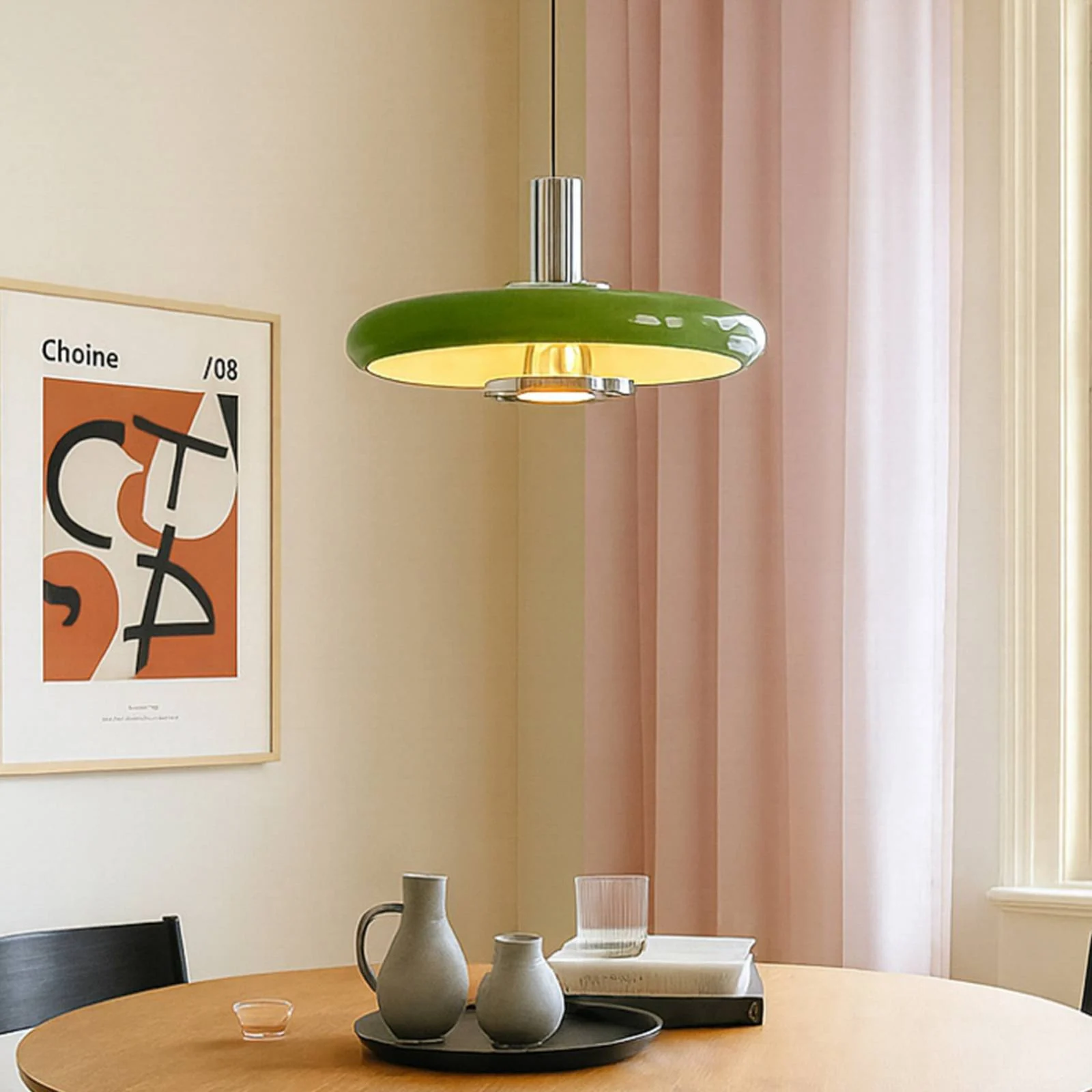 Lindby Pendelleuchte Branford, Retro, Ø 35 cm, grün, Metall günstig online kaufen