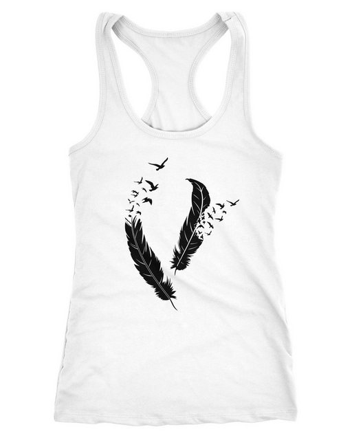 Neverless Tanktop Damen Tank Top Tanktop Feder Vögel Racerback Trägertop Ri günstig online kaufen