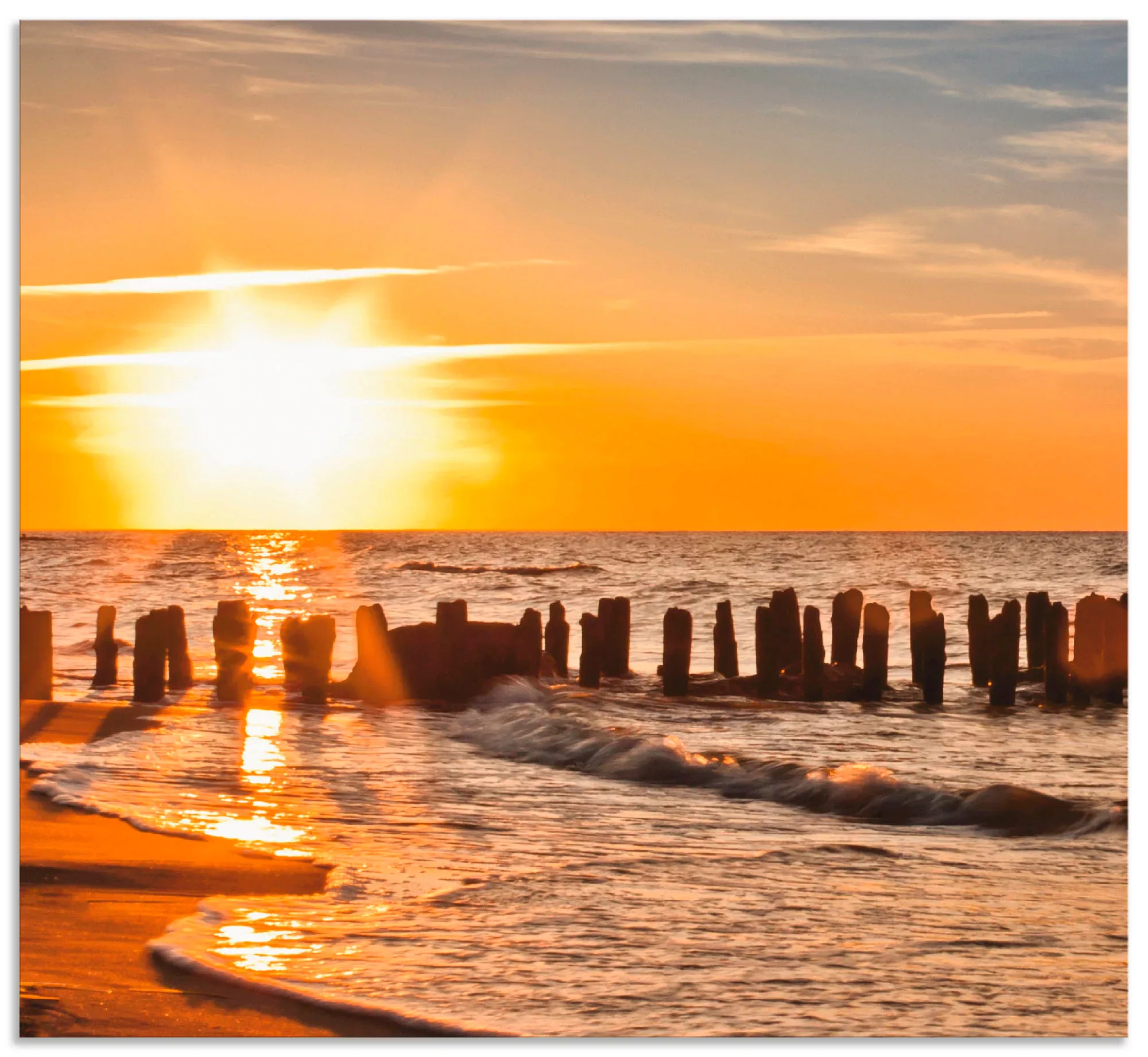 Artland Küchenrückwand »Schöner Sonnenuntergang am Strand«, (1 tlg.), Alu S günstig online kaufen