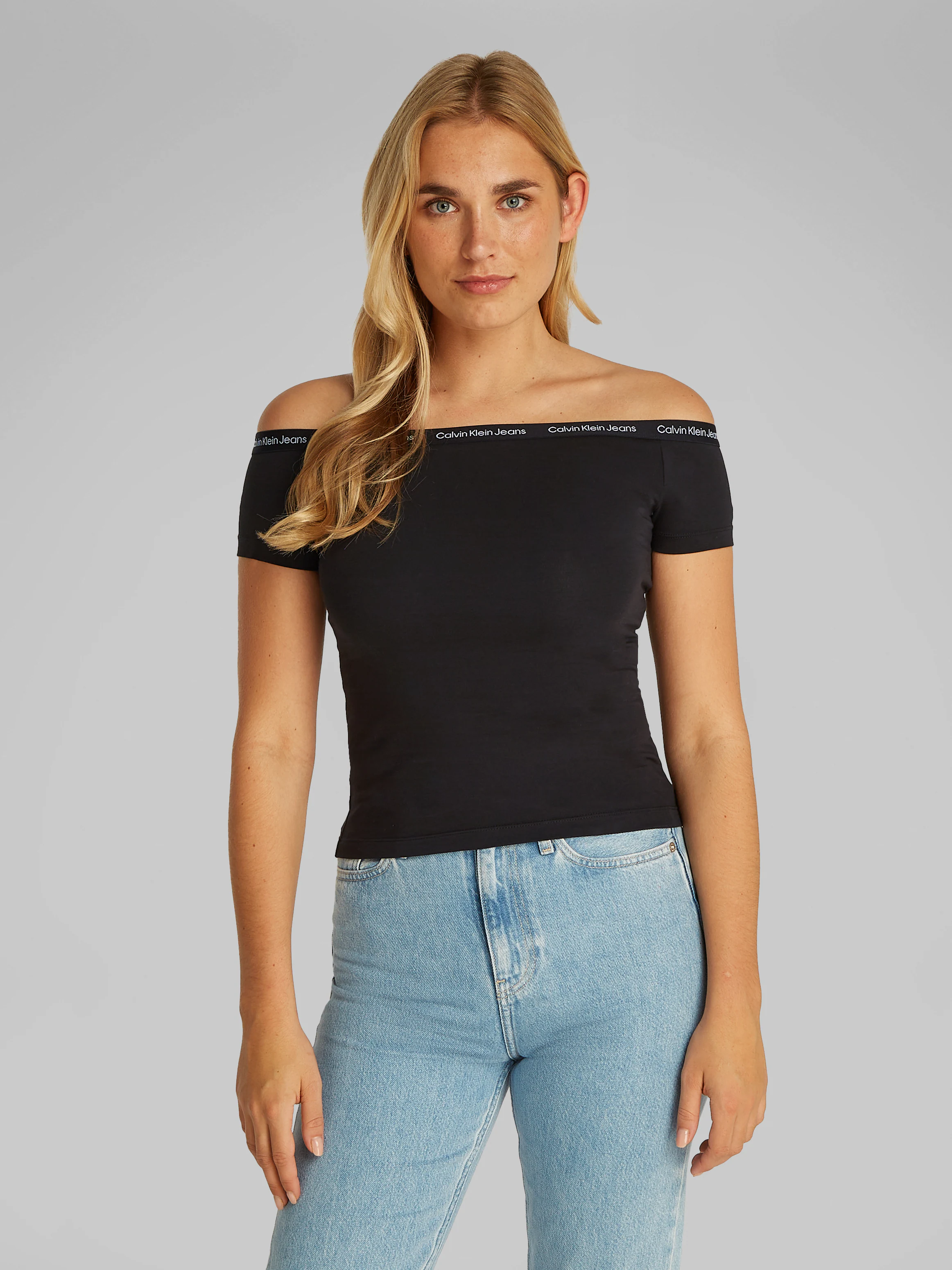 Calvin Klein Jeans T-Shirt "LOGO ELASTIC BARDOT TOP", mit Logoschriftzug günstig online kaufen