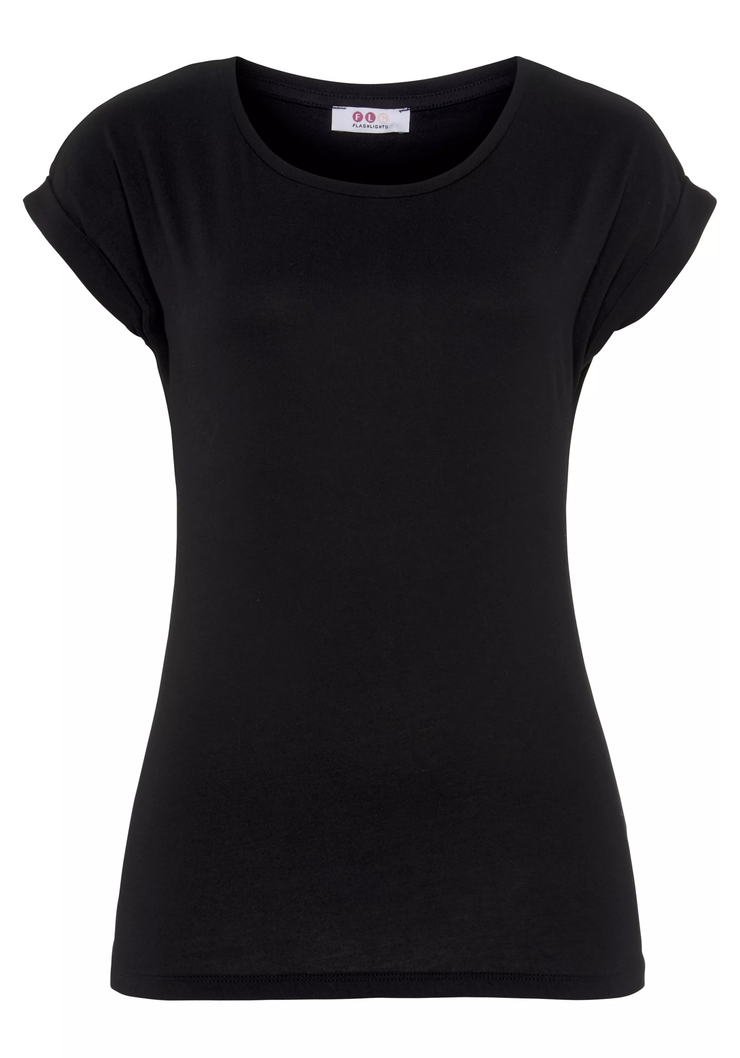 Flashlights T-Shirt mit überschnittenen Schultern & kleinem Ärmelaufschlag günstig online kaufen