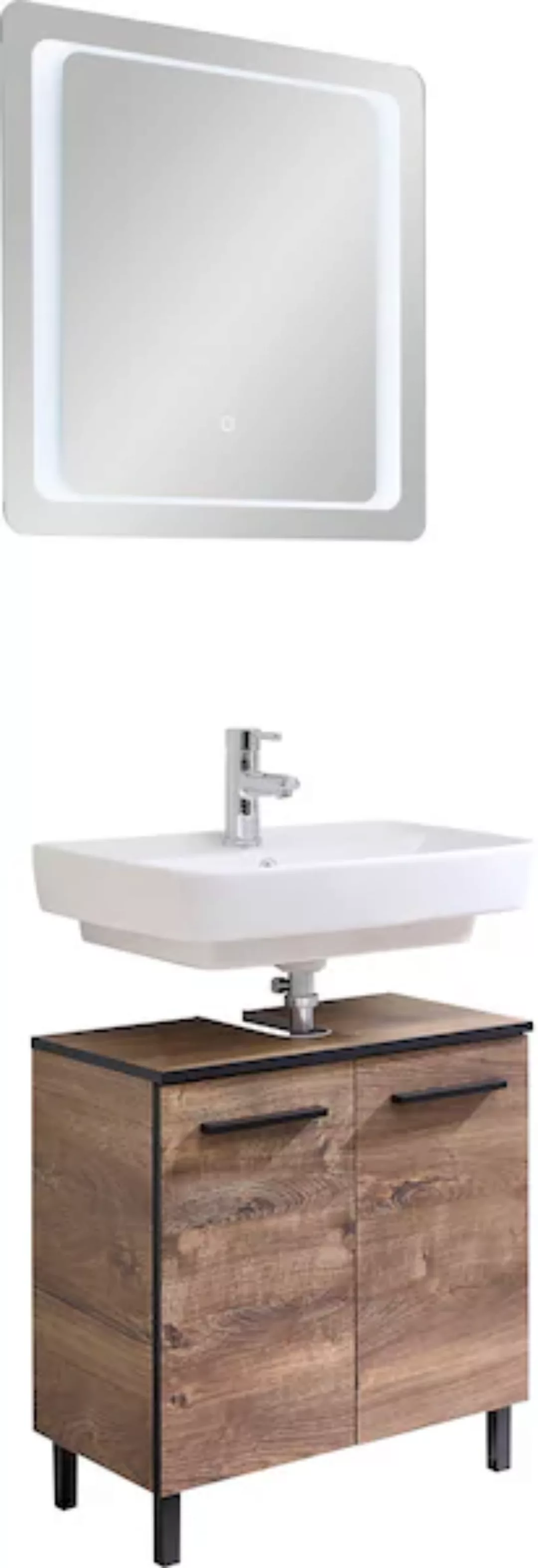 Saphir Badmöbel-Set "Quickset 374 Waschbeckenunterschrank mit LED-Spiegel", günstig online kaufen