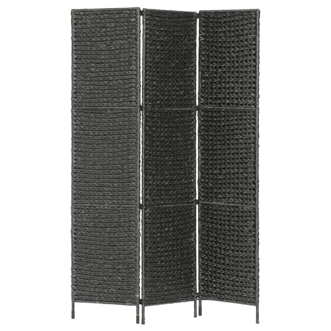 3-teiliger Paravent Schwarz 116×160 Cm Wasserhyazinthe günstig online kaufen