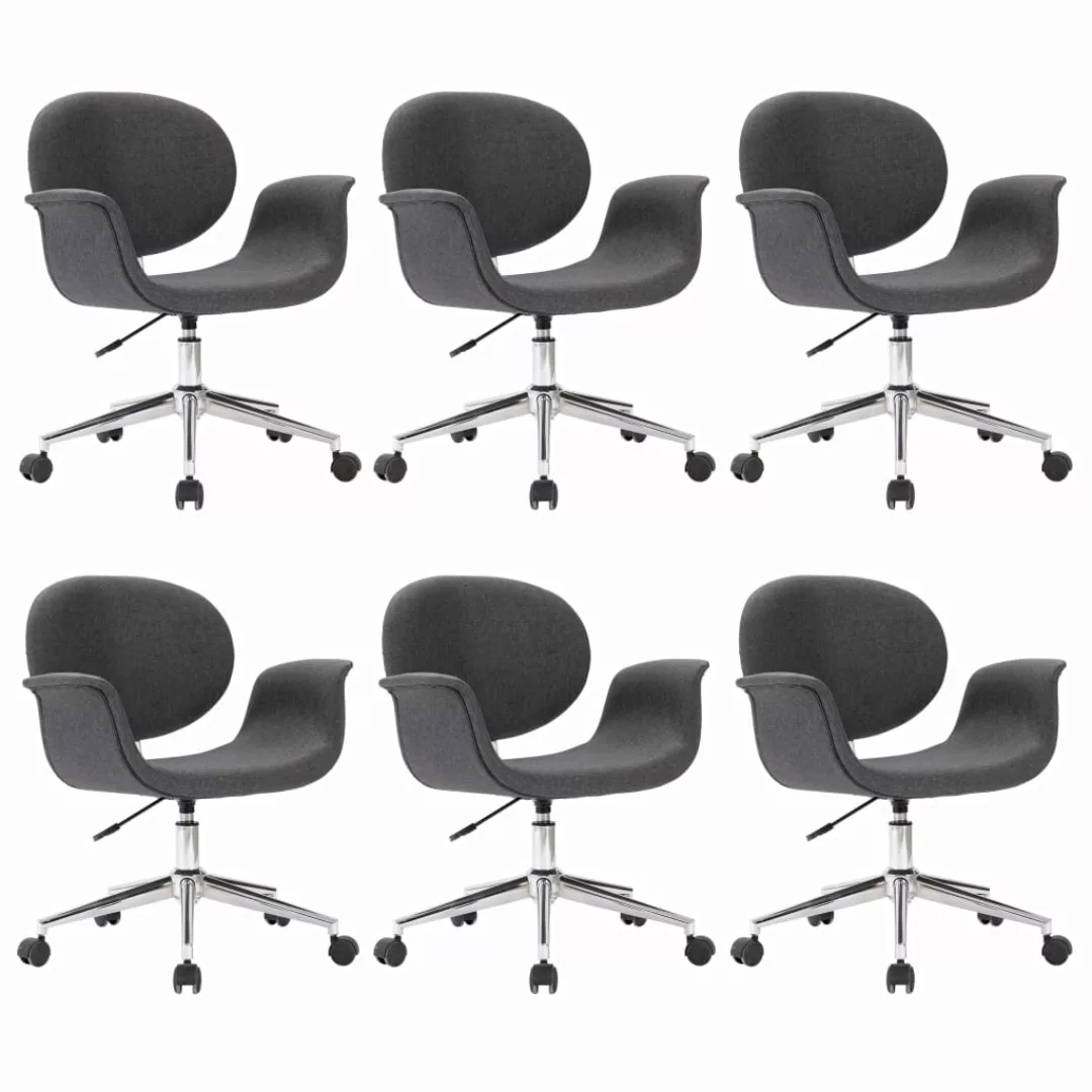Drehbare Esszimmerstühle 6 Stk. Grau Stoff günstig online kaufen
