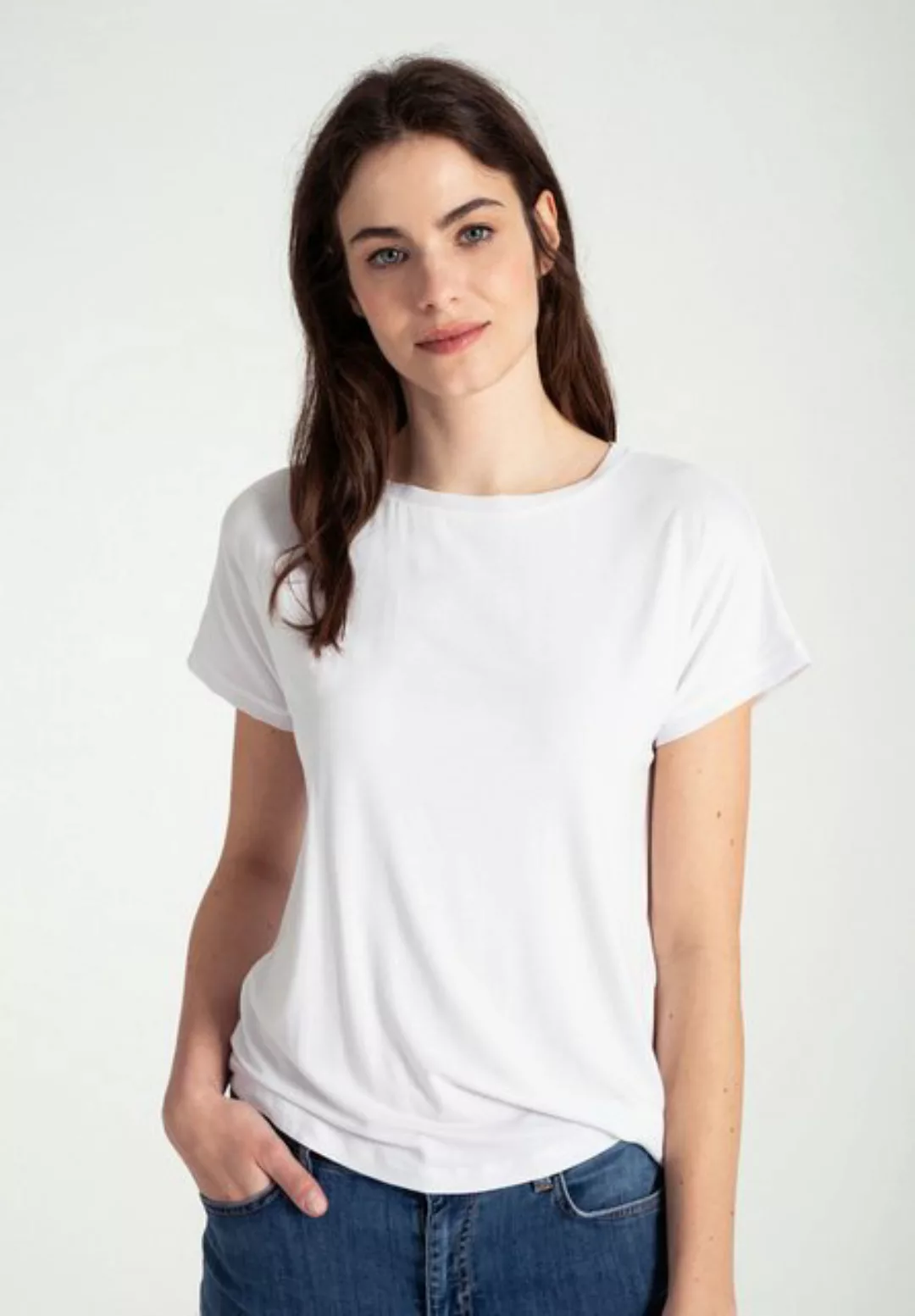 T-Shirt mit Chiffonkante, weiß, Frühjahrs-Kollektion günstig online kaufen