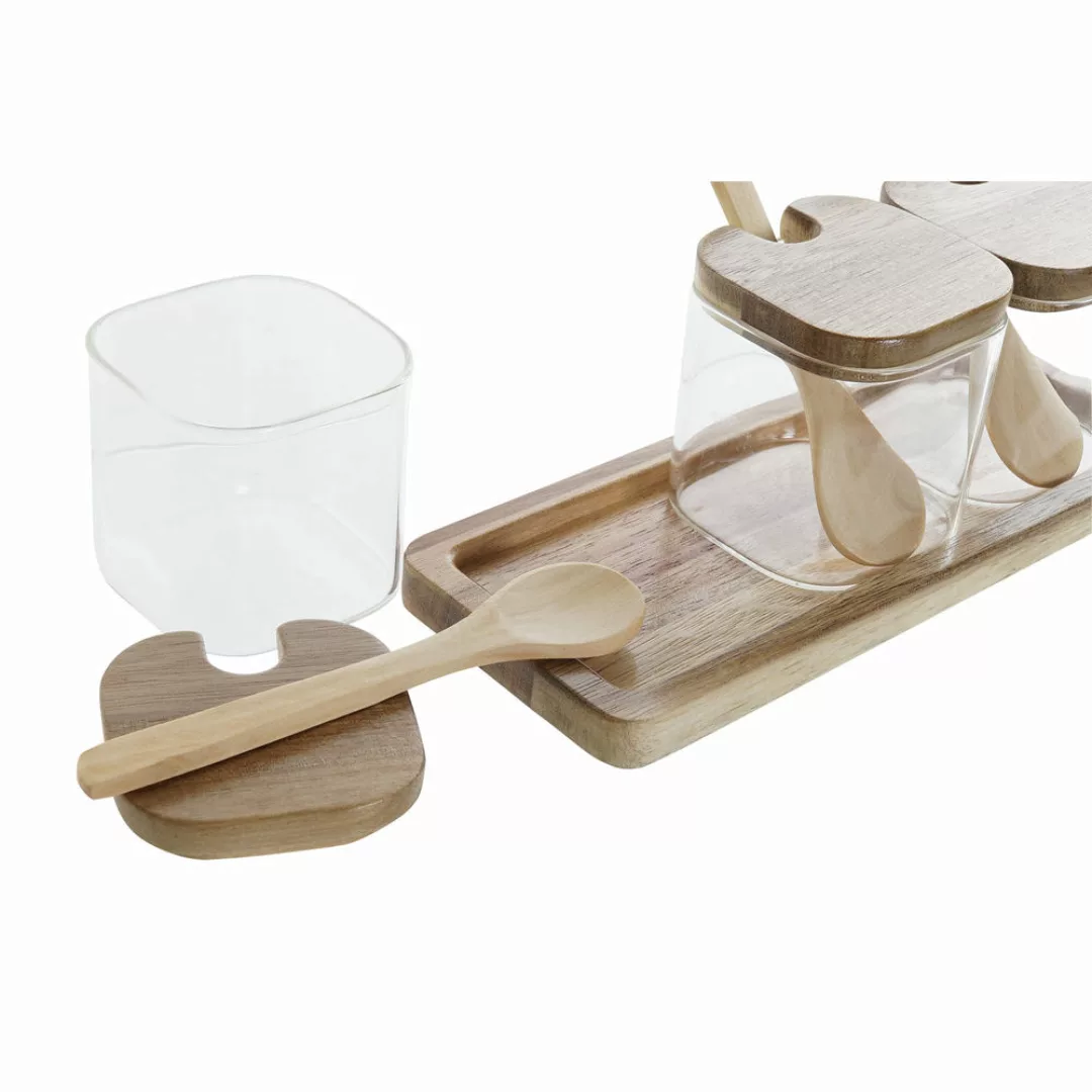 Set Mit 3 Kanistern Dkd Home Decor Bambus Borosilikatglas (20.5 X 8 X 1.5 C günstig online kaufen