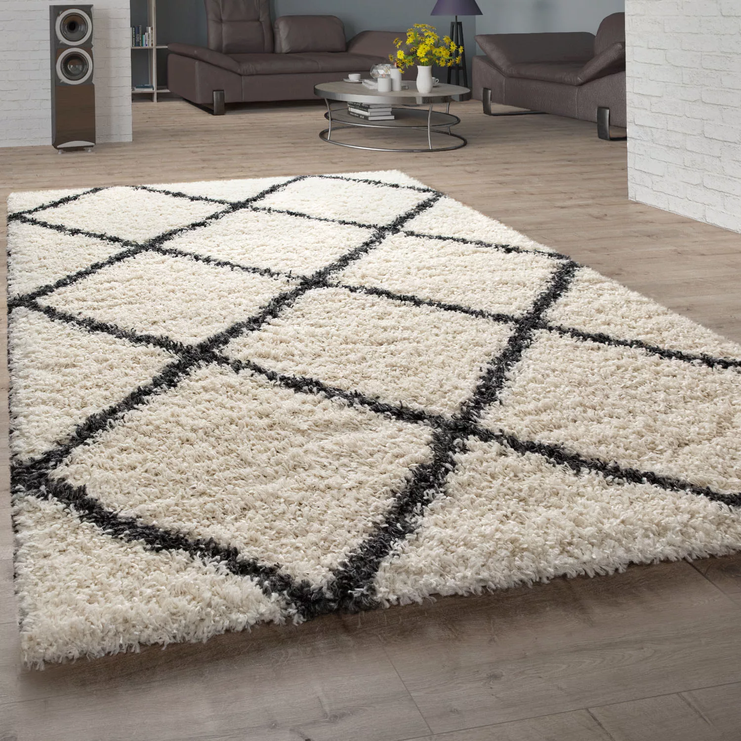 Paco Home Hochflor-Teppich »Kalmar 441«, rechteckig, 40 mm Höhe, Scandi Des günstig online kaufen