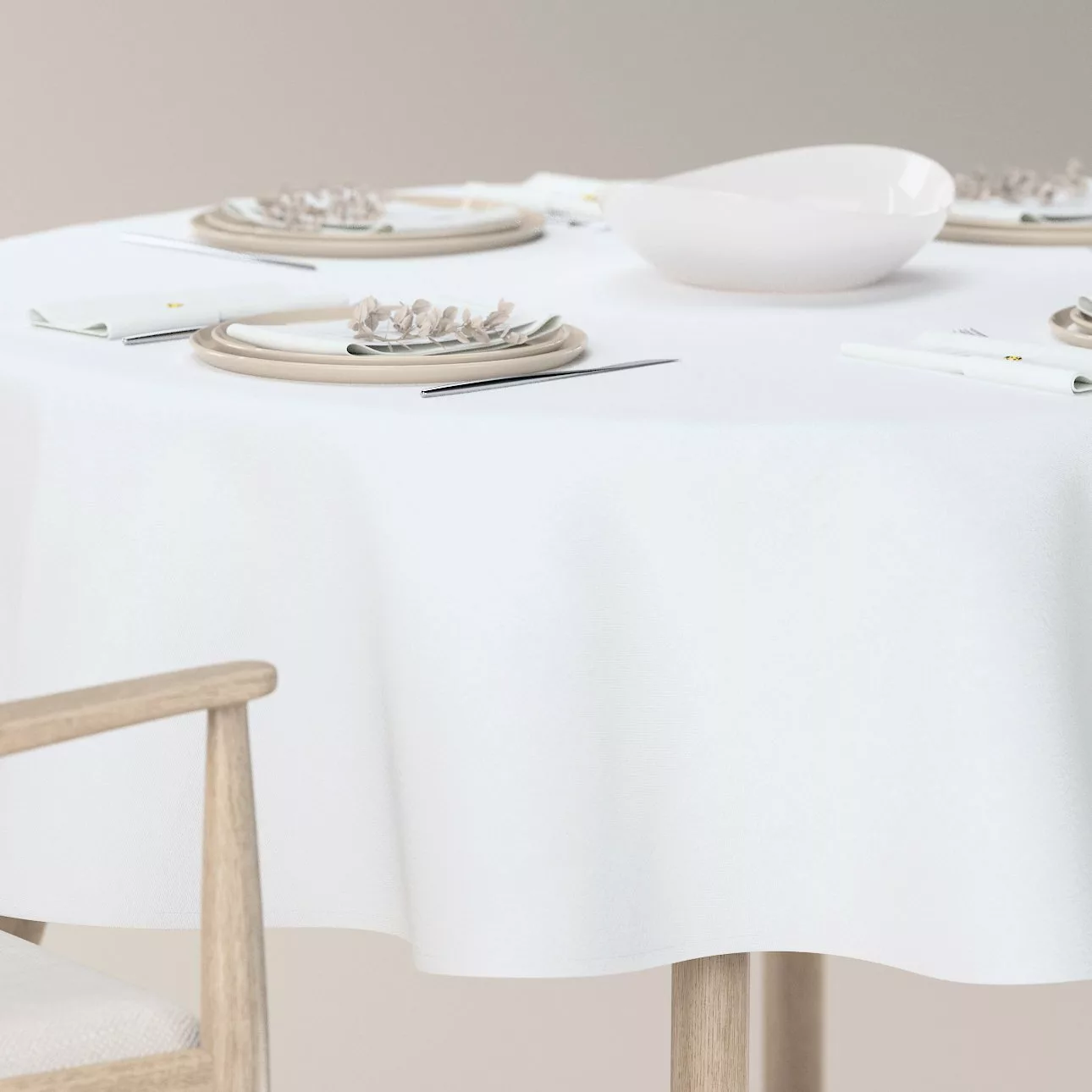 Runde Tischdecke, weiß, Crema (182-65) günstig online kaufen