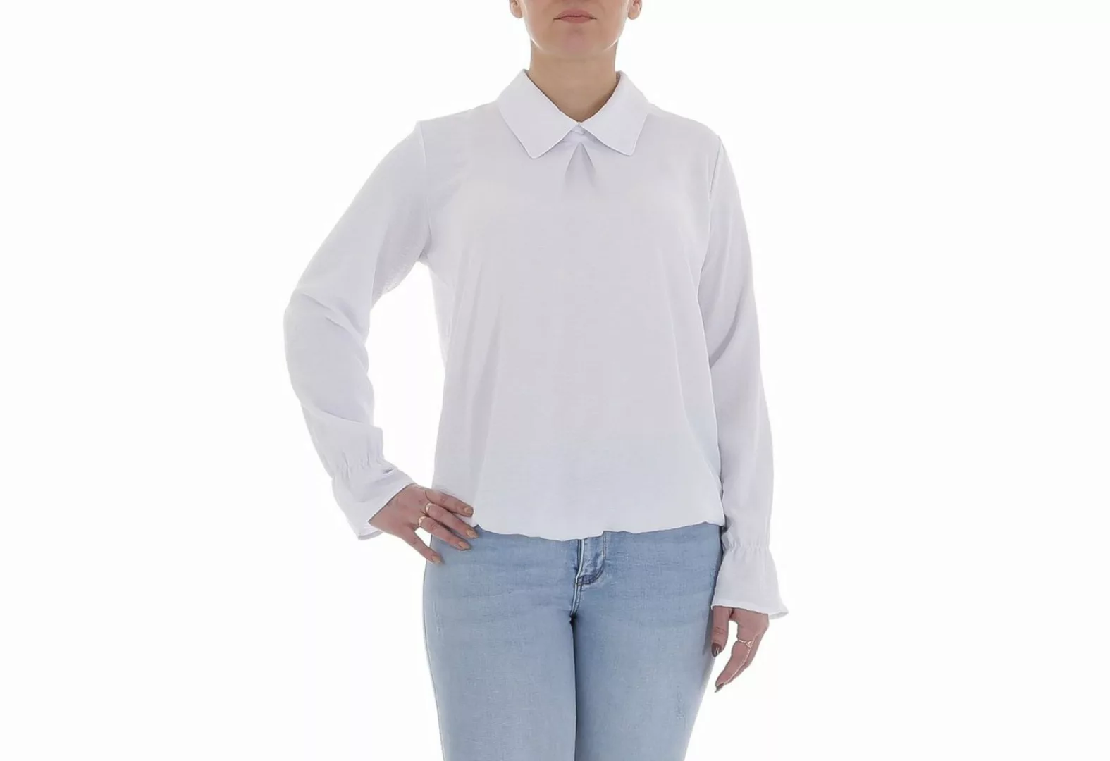 Ital-Design Langarmbluse Damen Elegant (85915891) Bluse in Weiß günstig online kaufen