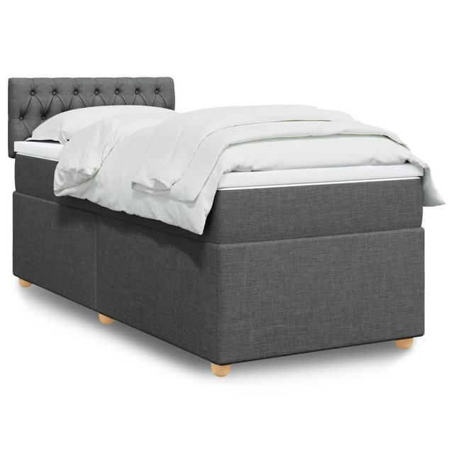 vidaXL Bettgestell Boxspringbett mit Matratze Hellgrau 90x200 cm Stoff Bett günstig online kaufen