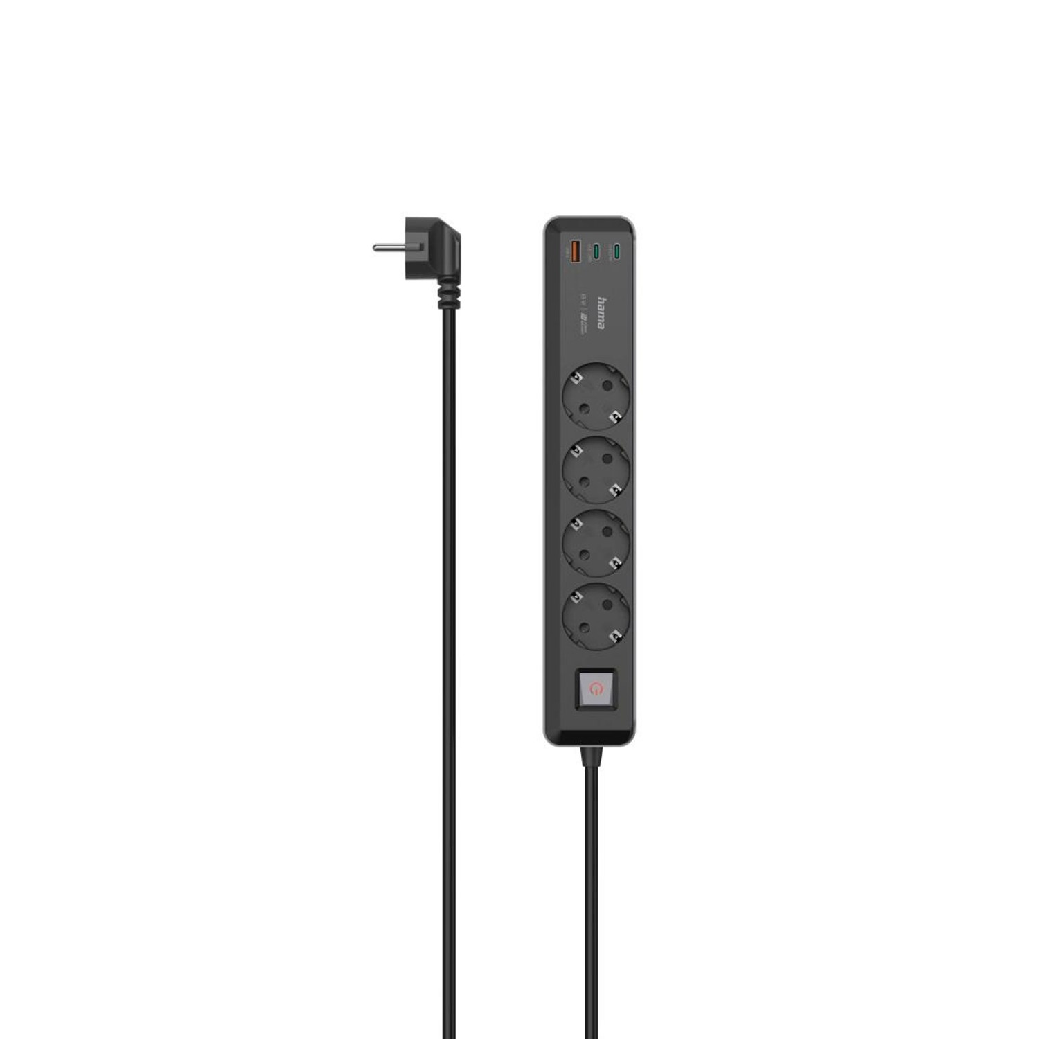 Hama Multi-Steckdosenleiste mit Schalter Schwarz-Grau und USB-C/A 65 W günstig online kaufen