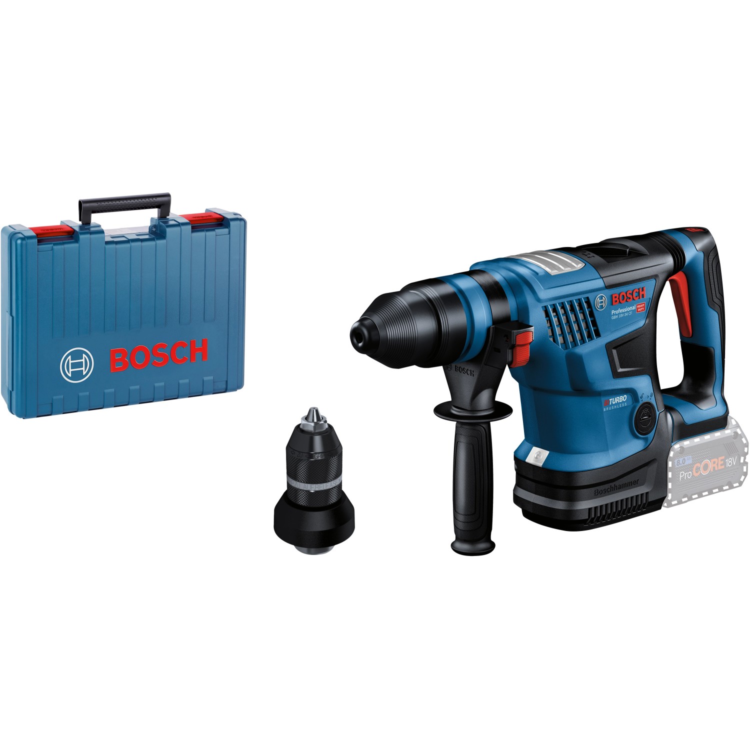 Bosch Professional Akku-Bohrhammer Biturbo GBH 18V-34 Solo im Koffer günstig online kaufen