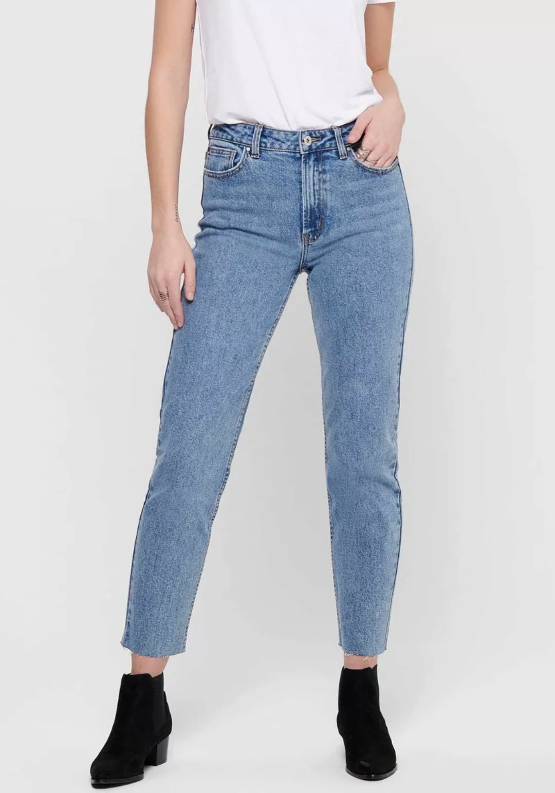 Only Damen Jeans ONLEMILY MAE06 - Straight Fit - Blau - Light Blue Denim günstig online kaufen