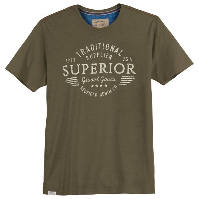 redfield Rundhalsshirt Große Größen Herren T-Shirt SUPERIOR khaki Redfield günstig online kaufen