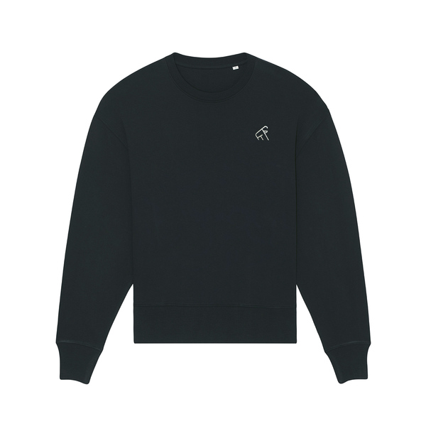 Damen Pullover/sweater Oversized Aus Bio-baumwolle Goaty - Schwarz günstig online kaufen