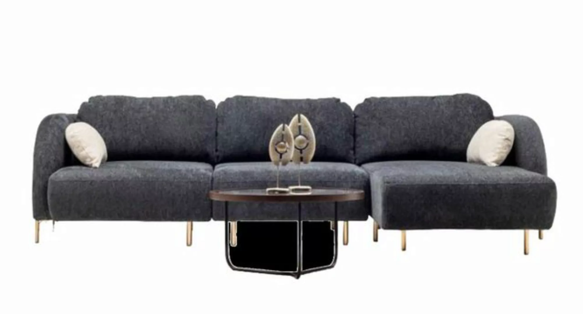 JVmoebel Ecksofa Ecksofa L form Polstersofa Stoffsofa Couch Grau Sofa Liege günstig online kaufen