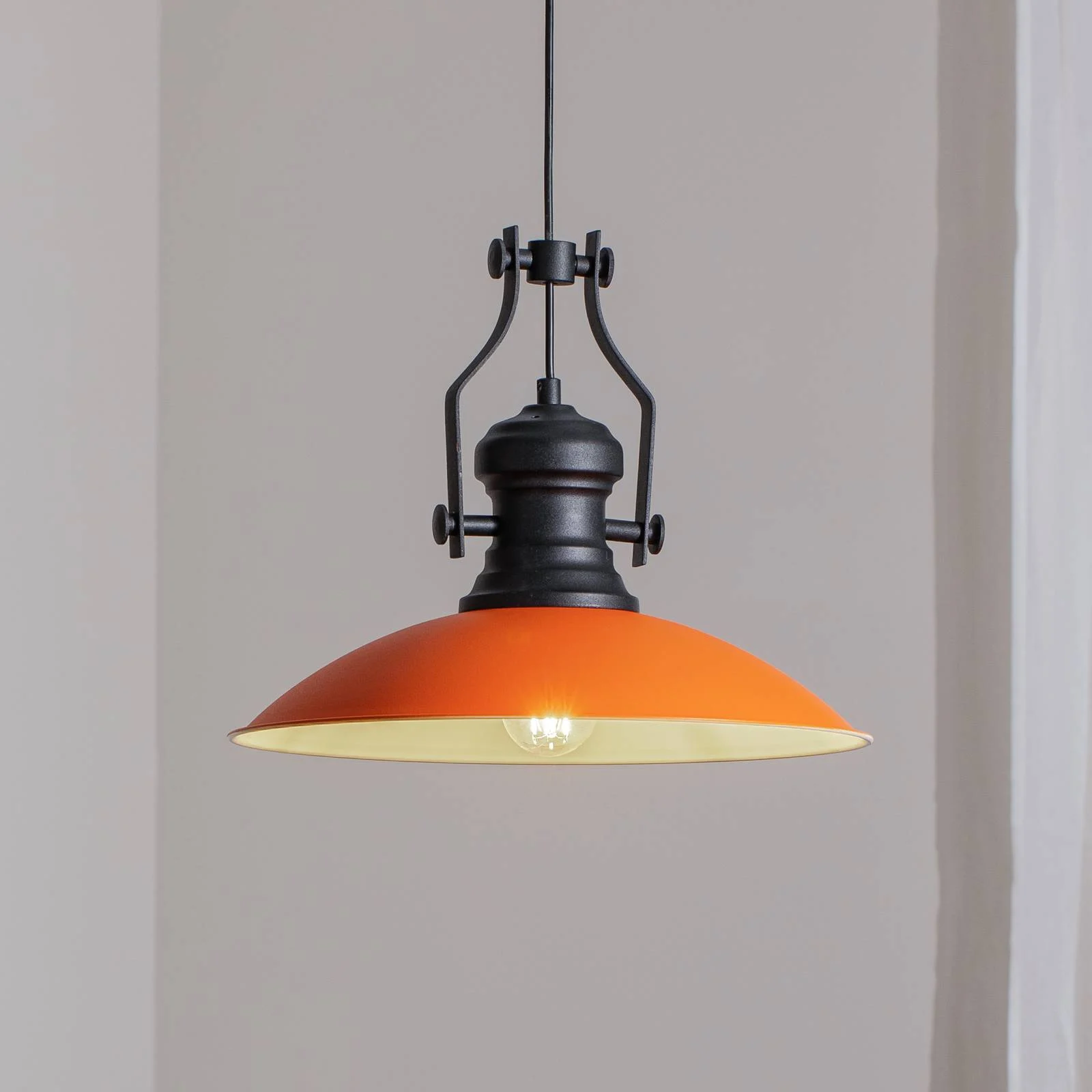 Hängeleuchte Fimda, orange, Ø 41 cm, Metall, E27 günstig online kaufen