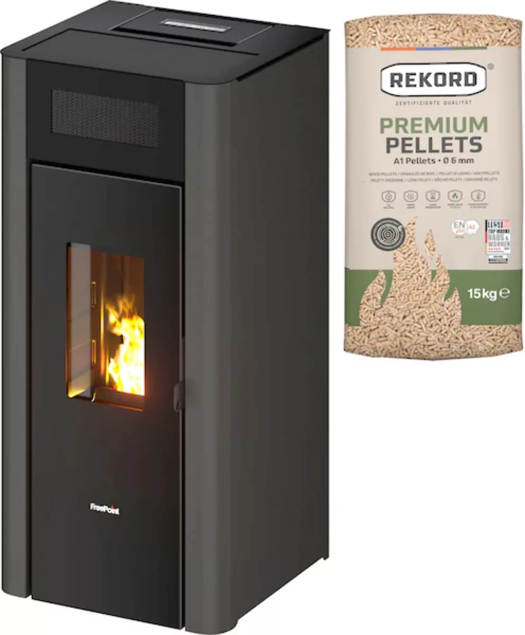 Freepoint Pelletofen Amaranto 9 Stahl Anthrazit 2,5-9,5 kW EEK: A+ günstig online kaufen