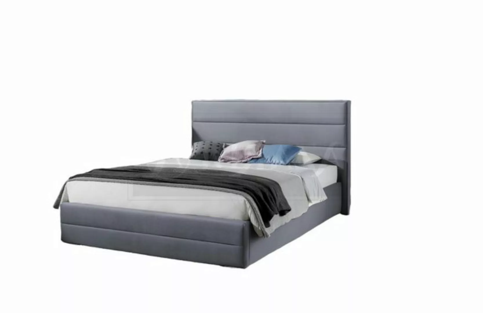 Xlmoebel Bett Neu Klassisches Grau Designer Bett Schlafzimmer Textil Leder günstig online kaufen