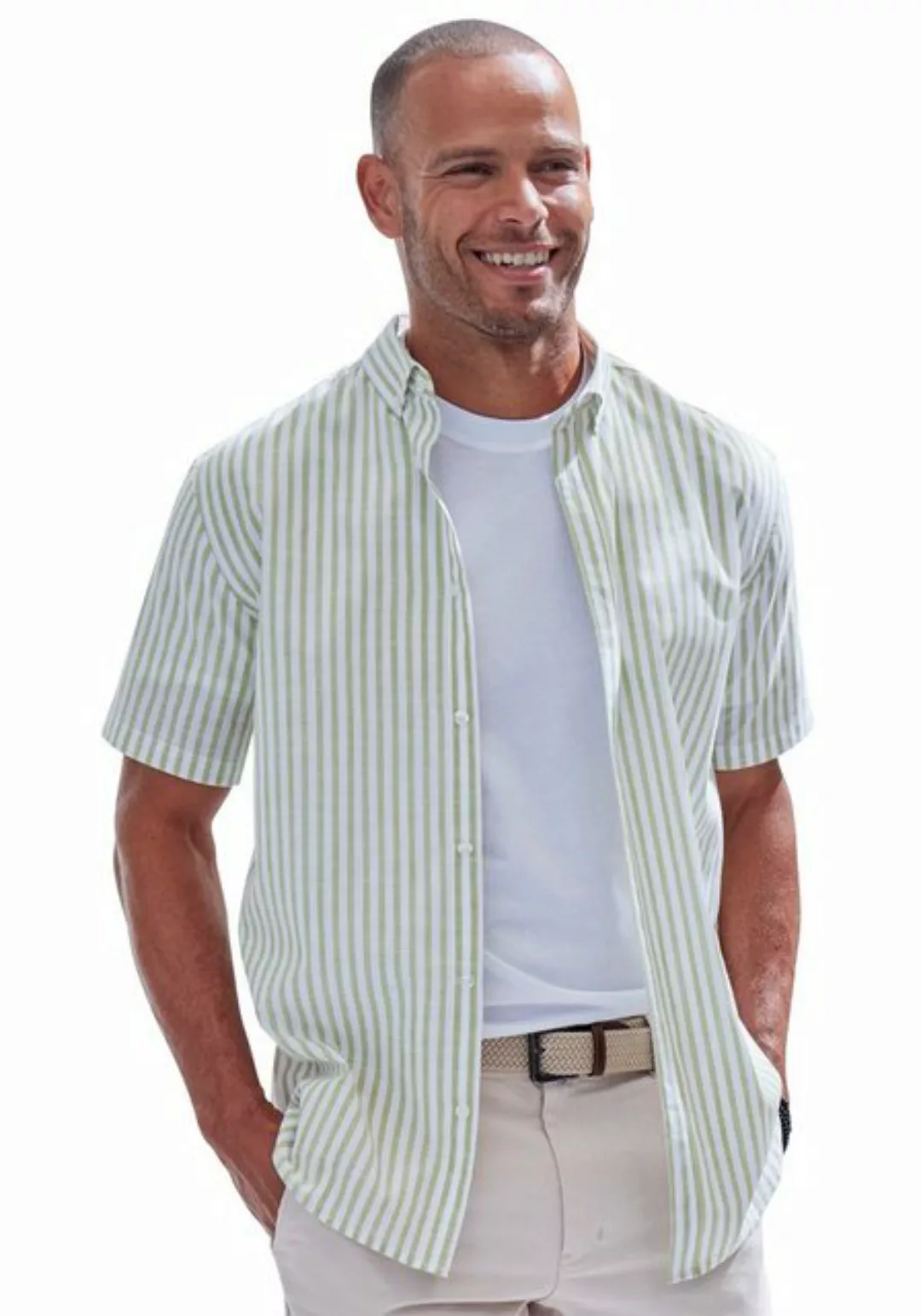 John Devin Kurzarmhemd Regular Fit, Streifenhemd mit Button-down-Kragen aus günstig online kaufen