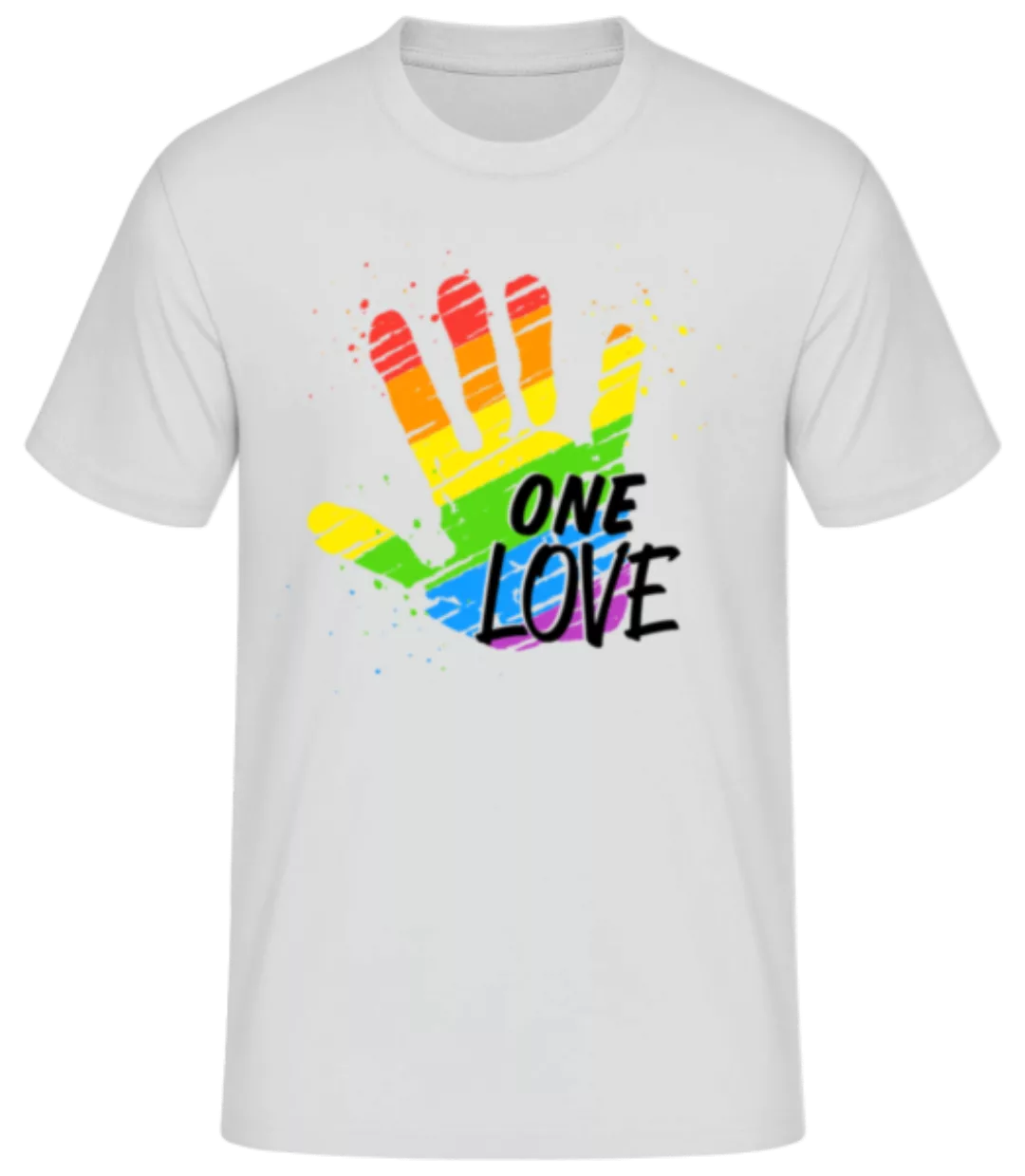 One Love Handabdruck · Männer Basic T-Shirt günstig online kaufen