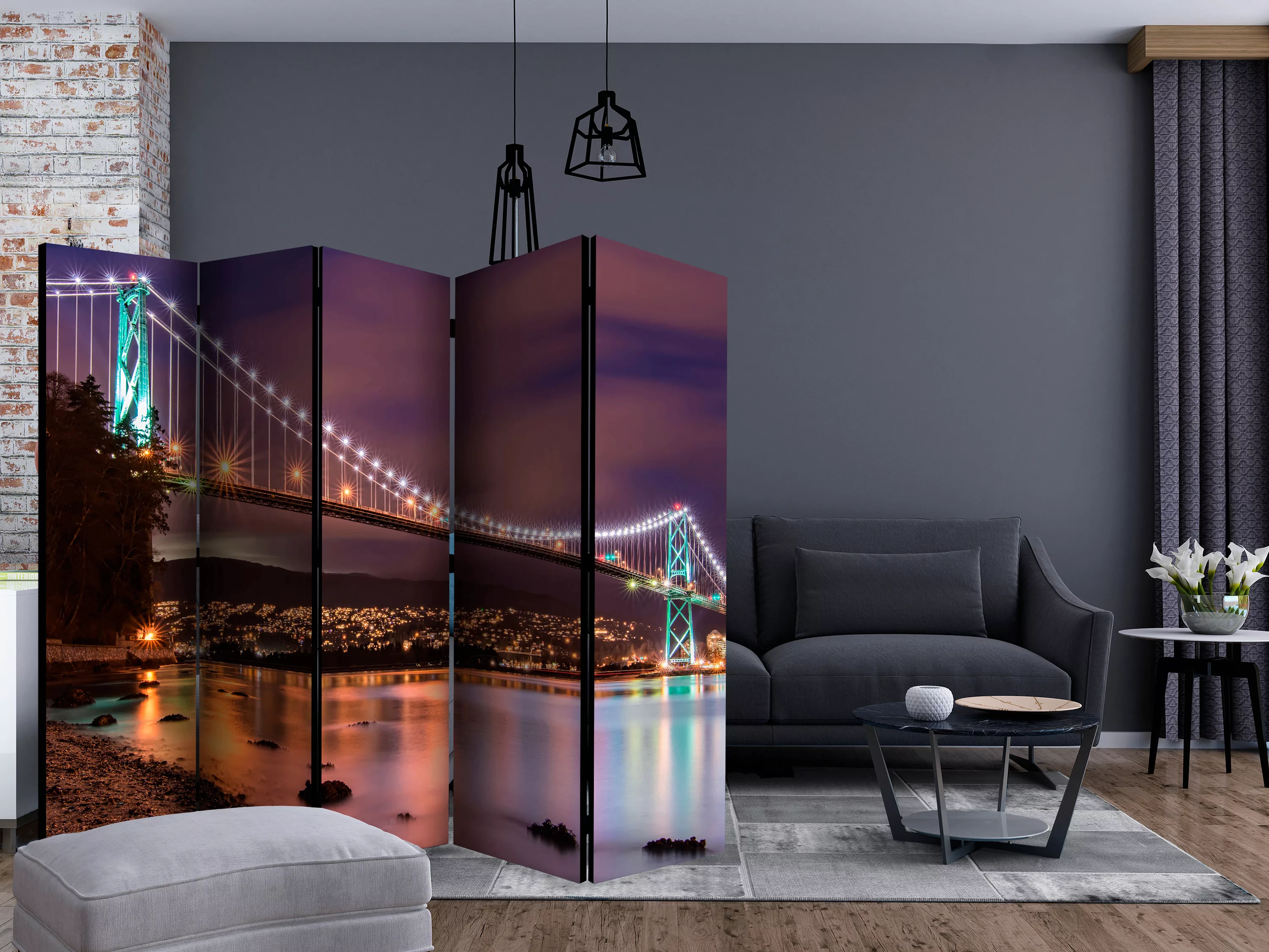 5-teiliges Paravent - Glow Above The City Ii [room Dividers] günstig online kaufen