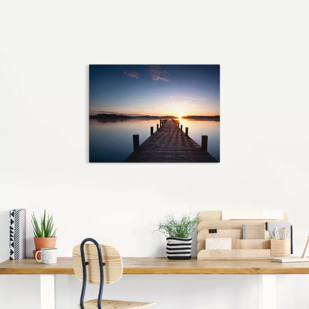 Artland Leinwandbild "Sonnenstrahlen - Sonnenuntergang", Gewässer, (1 St.), günstig online kaufen