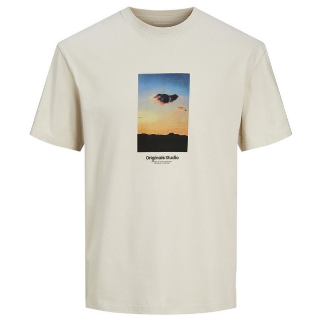 Jack & Jones Rundhalsshirt Große Größen Herren T-Shirt beige Fotoprint Jack günstig online kaufen