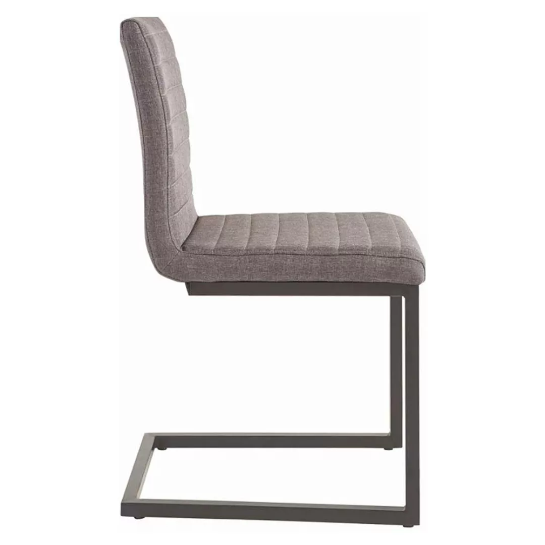 Freischwinger Stühle in Anthrazit Webstoff Metallgestell (2er Set) günstig online kaufen