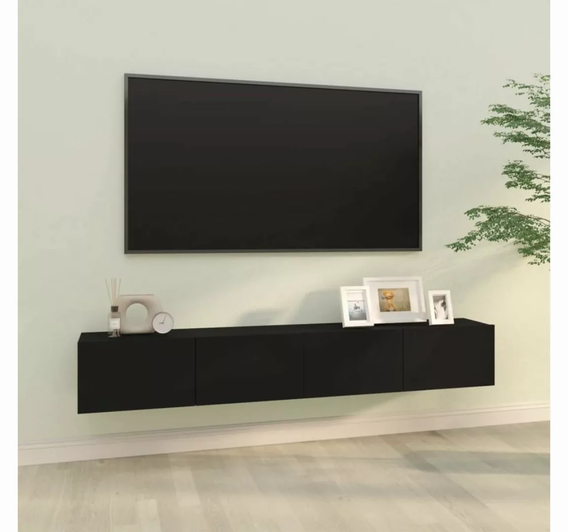 vidaXL TV-Schrank TV-Wandschränke 2 Stk. Schwarz 100x30x30 cm Holzwerkstoff günstig online kaufen