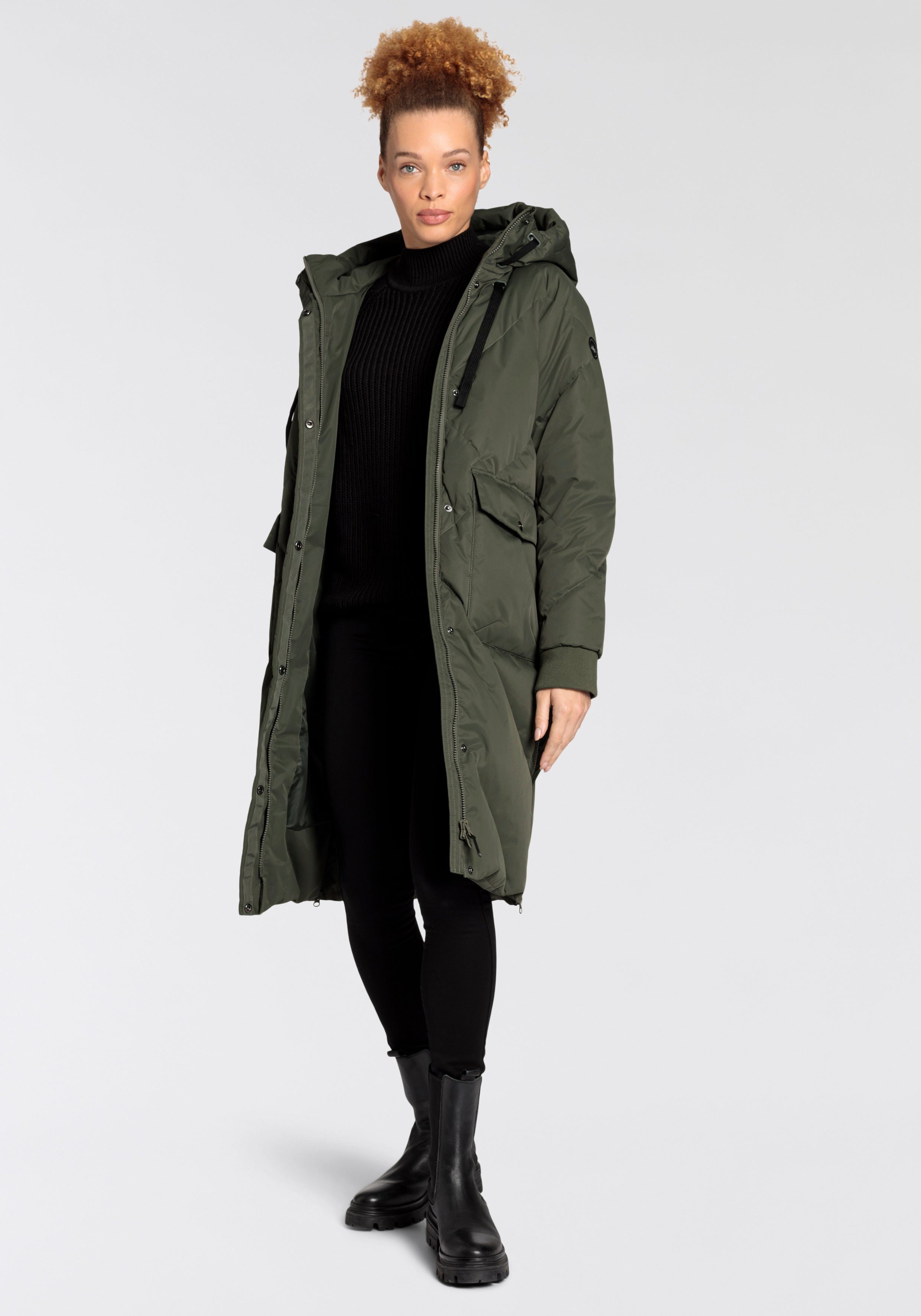 Polarino Daunenmantel im Oversize-Fit, wasserabweisend, atmungsaktiv günstig online kaufen