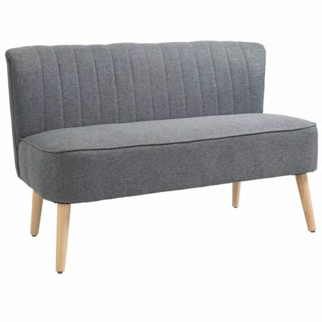 HOMCOM 2-Sitzer Sofa, set 1 Teile, 2-Sitzer Polstersofa Loungesofa Hellgrau günstig online kaufen