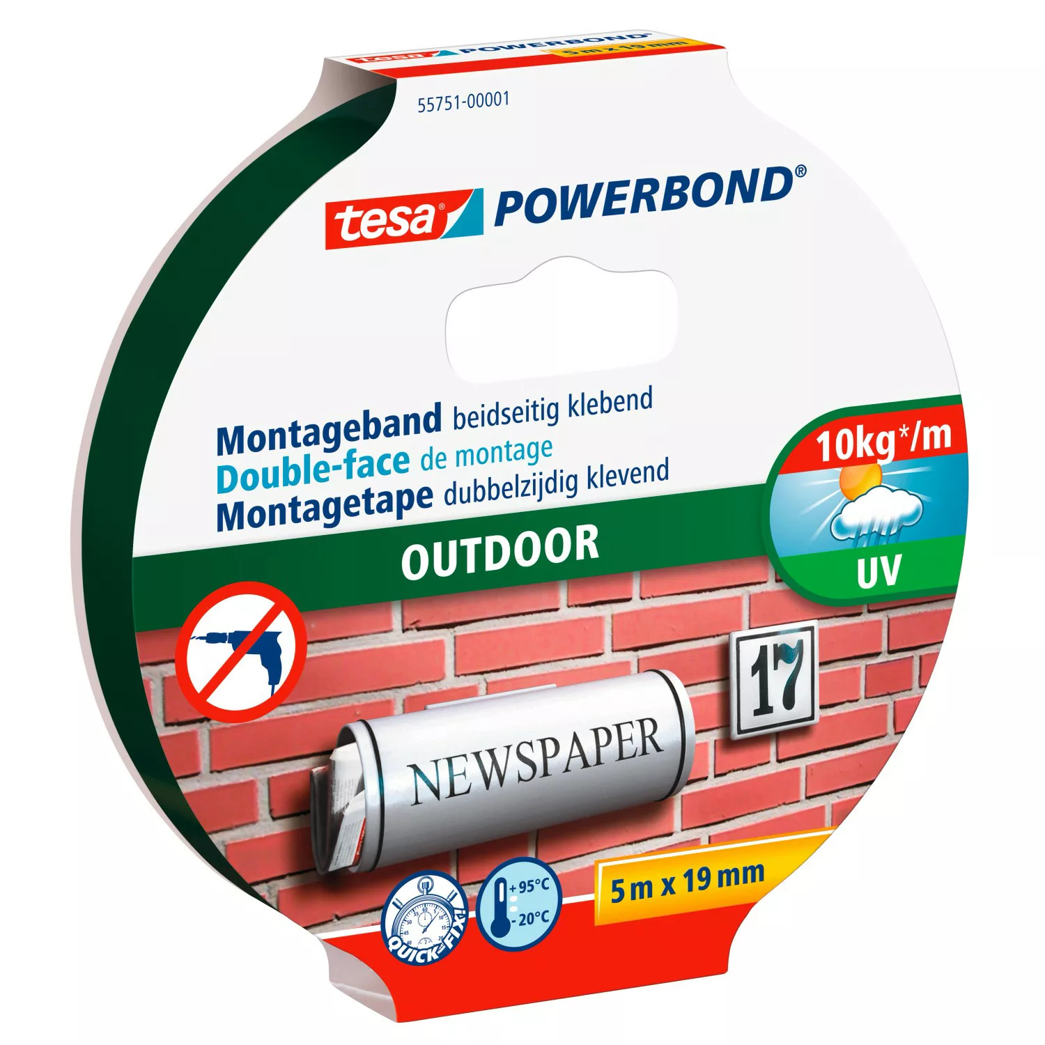 Tesa Powerbond Montageband Outdoor 5 m x 19 mm günstig online kaufen