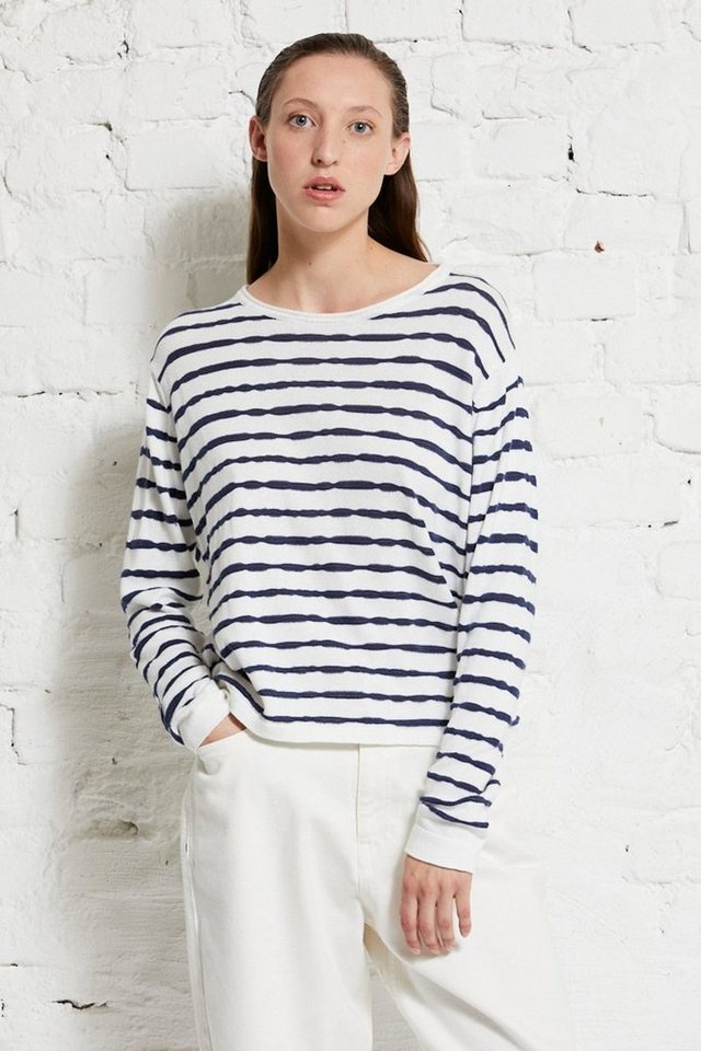 Damen Pullover Aus Biobaumwolle "Crewknit Slub Stripes" günstig online kaufen