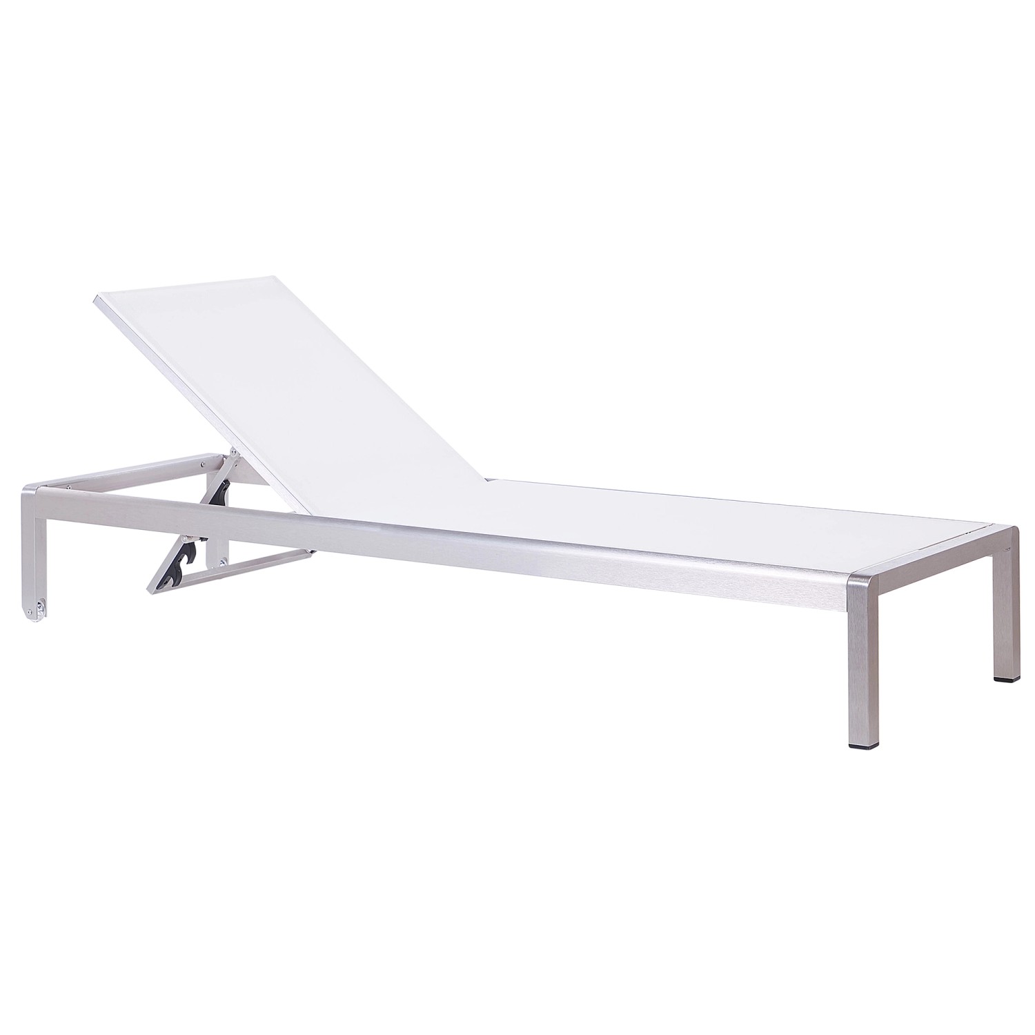 Beliani Gartenliege Weiss Silber 198x64x93 günstig online kaufen