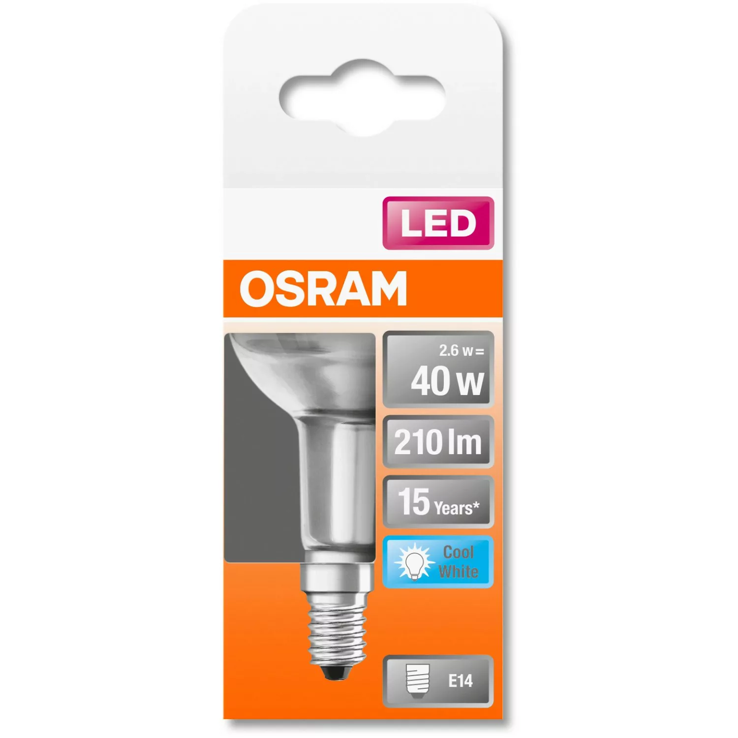 Osram LED-Leuchtmittel E14 Reflektor R50 2,6 W 210 lm 8,5 x 5 cm (H x Ø) günstig online kaufen