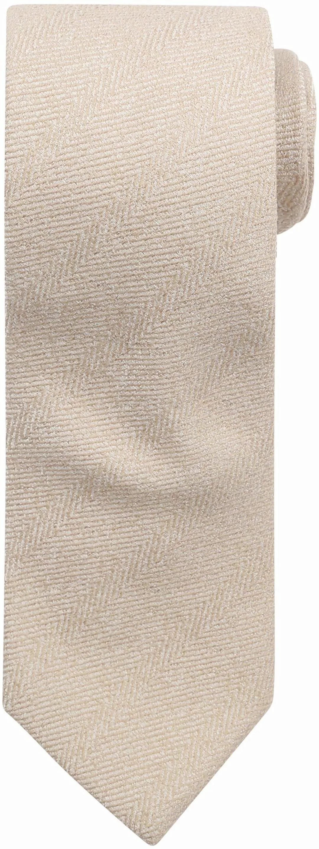 Suitable Krawatte Wolle/Seide Fischgrätenmuster Beige - günstig online kaufen