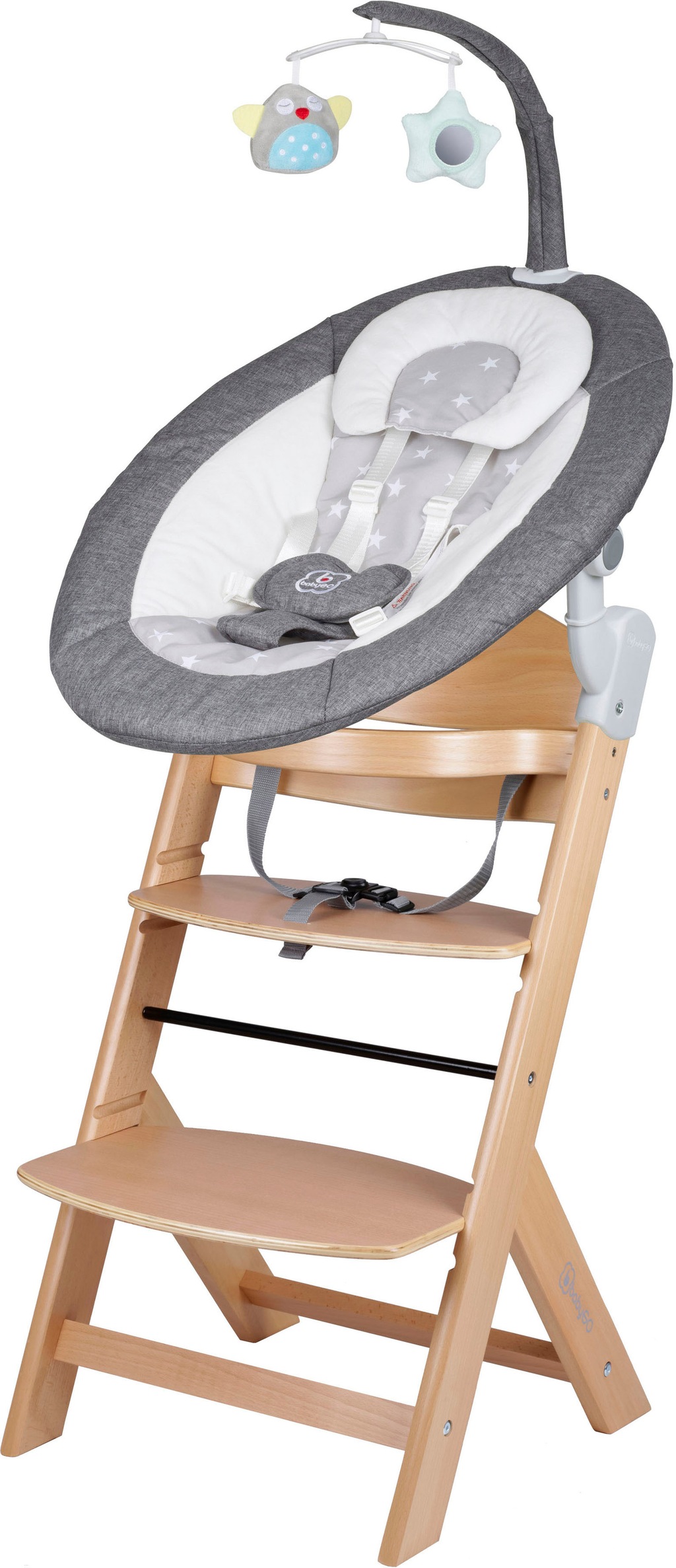 BabyGo Hochstuhl »Family Homey Set, natur/hellgrau«, mit elektrischer Babyw günstig online kaufen