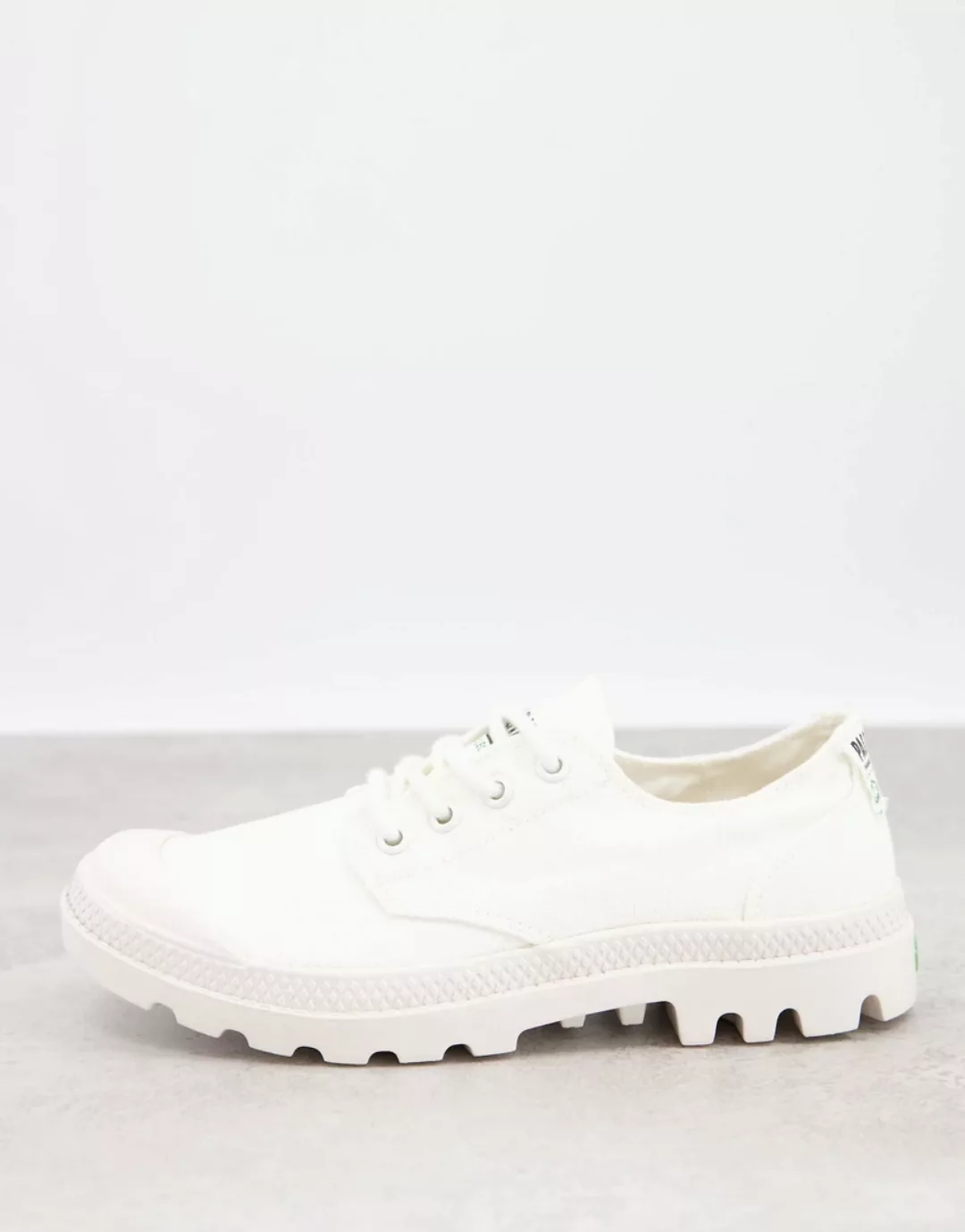 Palladium – Pampa – Lässige Sneaker zum Schnüren in Weiß aus Bio-Material günstig online kaufen