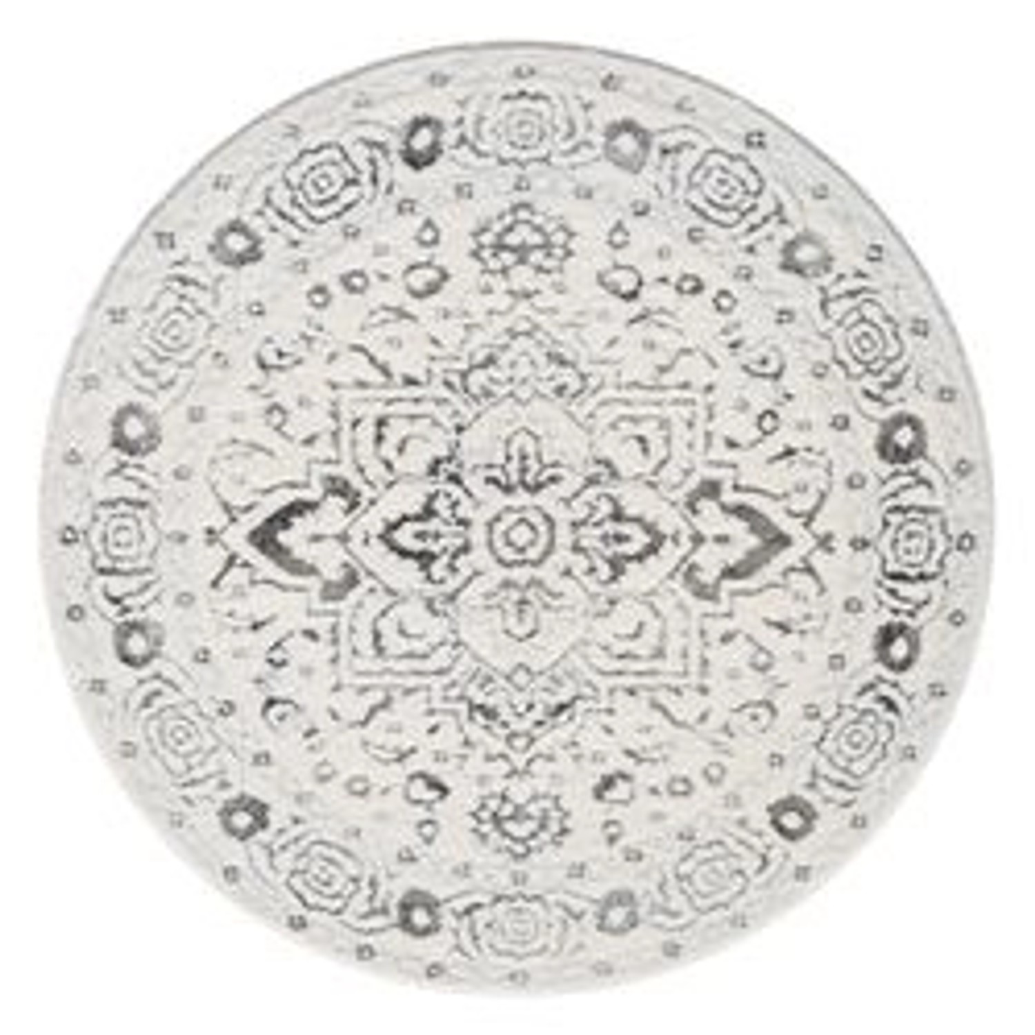 payé Teppich Ello 0638 Boho Flachflor Rund 160x160 cm Grau günstig online kaufen