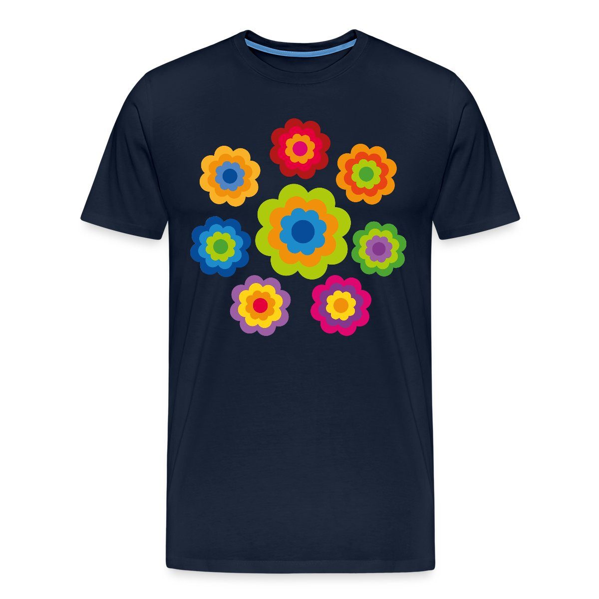 Spreadshirt T-Shirt 70er Jahre Hippie Flower günstig online kaufen